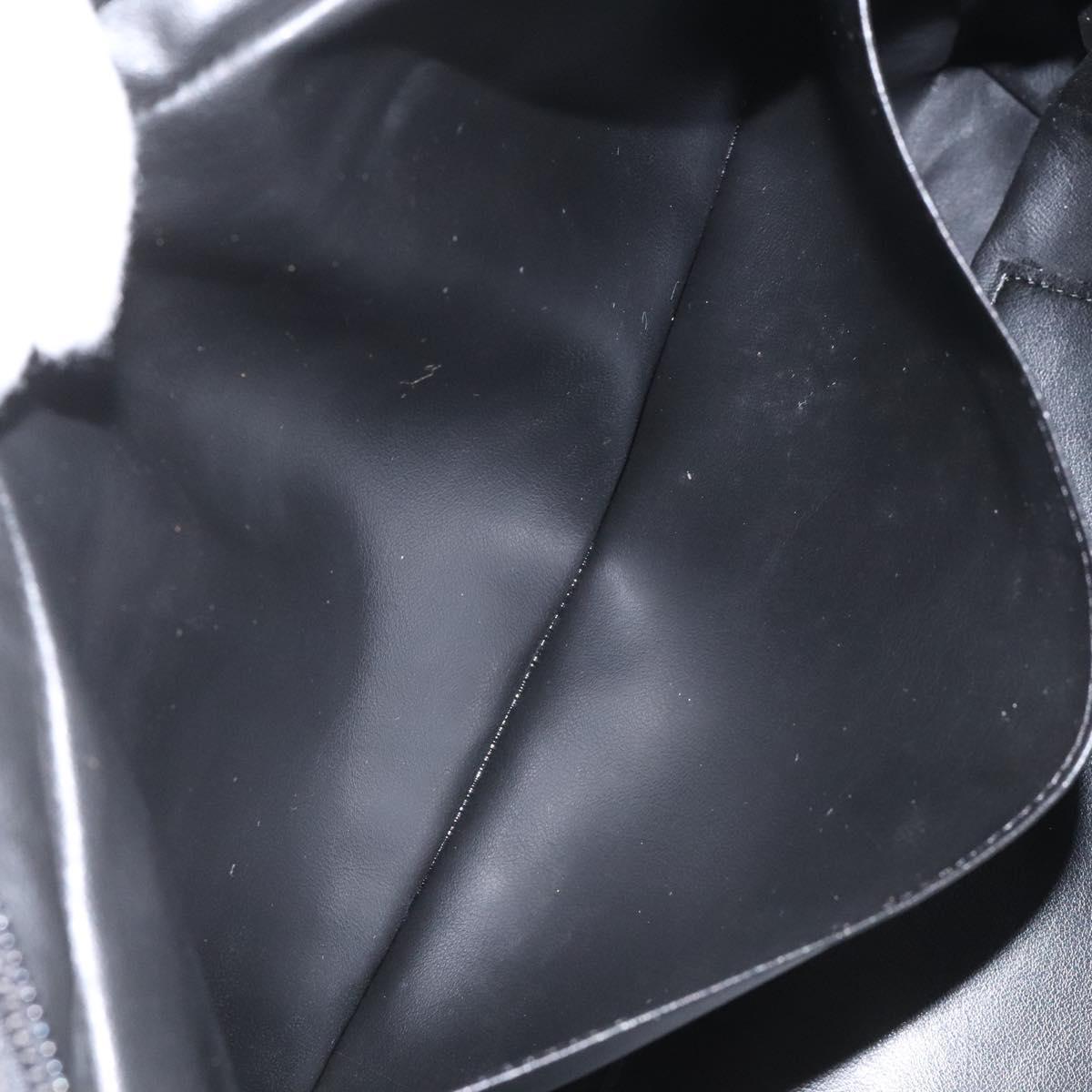 Gianni Versace Clutch Bag Canvas Black Silver Auth bs23564