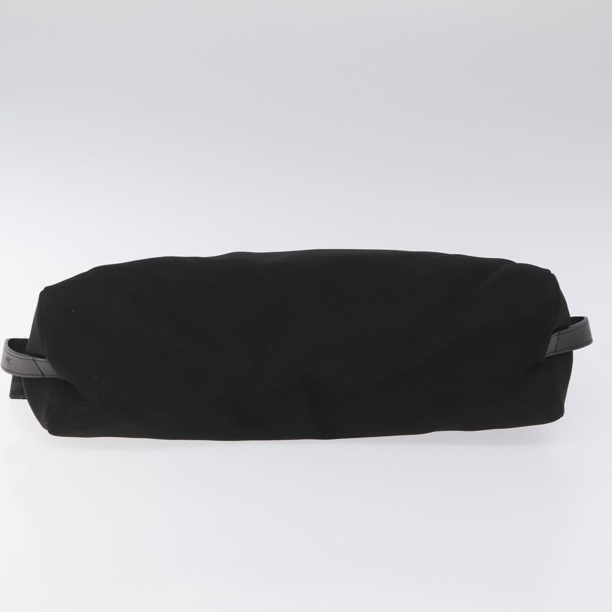 Gianni Versace Clutch Bag Canvas Black Silver Auth bs23564