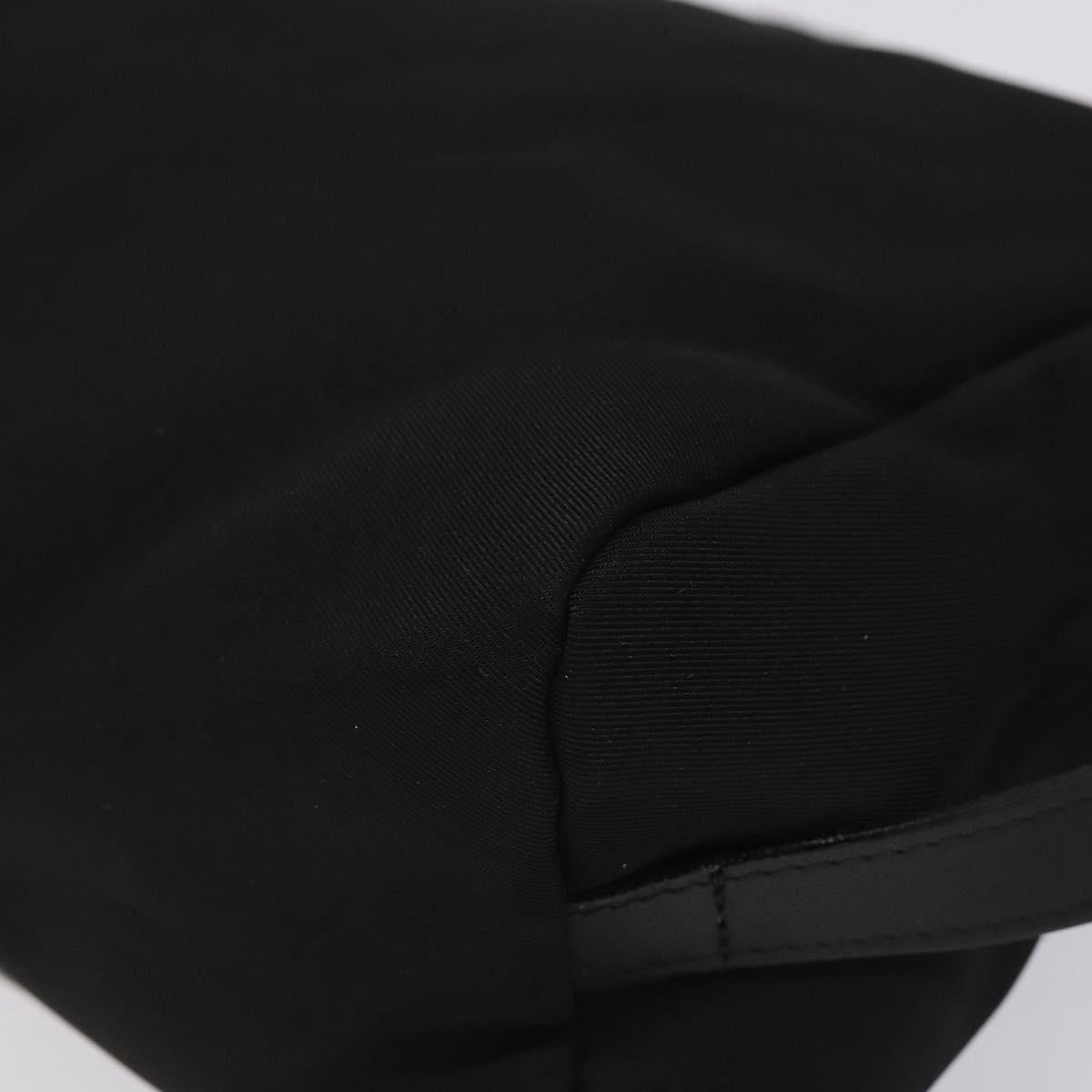 Gianni Versace Clutch Bag Canvas Black Silver Auth bs23564