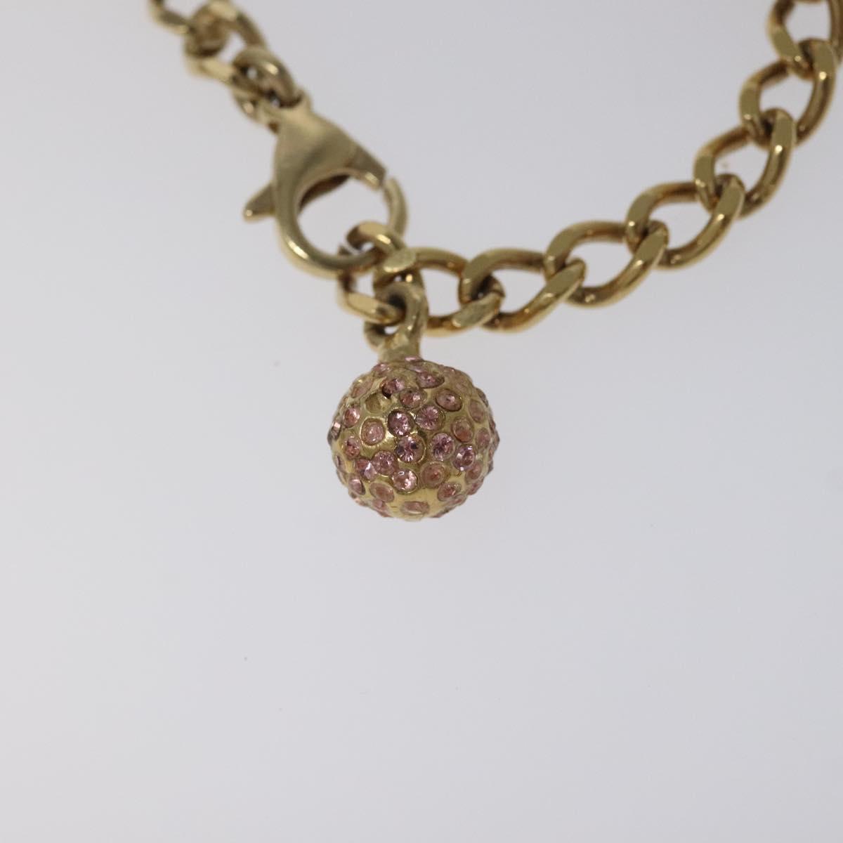 CHANEL Stone Bracelet metal Gold CC Auth bs23590