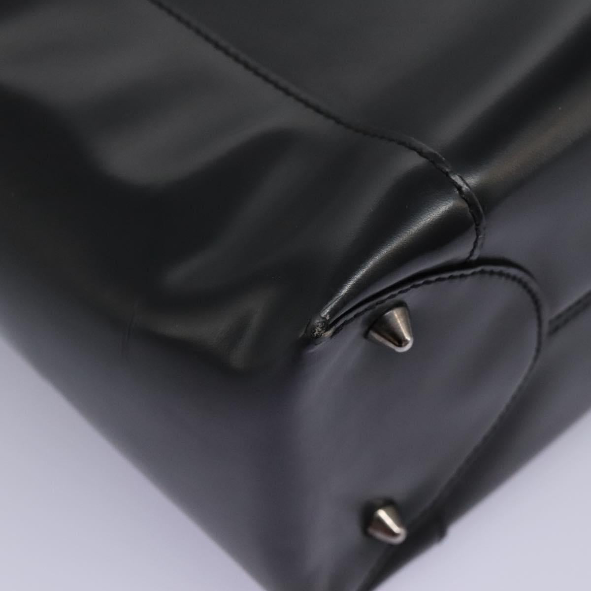 Christian Dior Maris Pearl Hand Bag Leather Black Auth bs23597