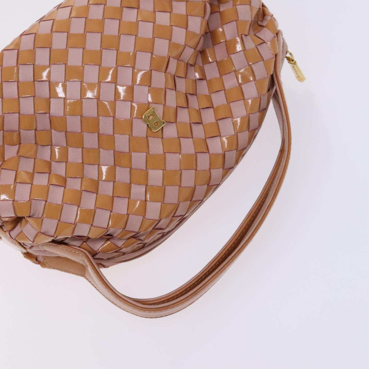 BALLY Quilted Chain Shoulder Bag Leather 2Set Brown Beige Auth bs23601