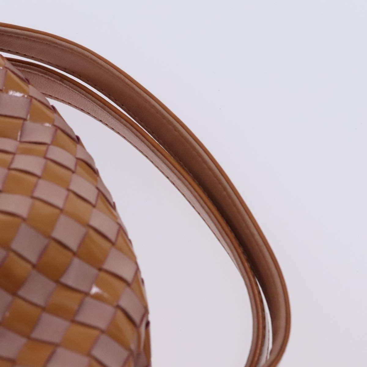 BALLY Quilted Chain Shoulder Bag Leather 2Set Brown Beige Auth bs23601