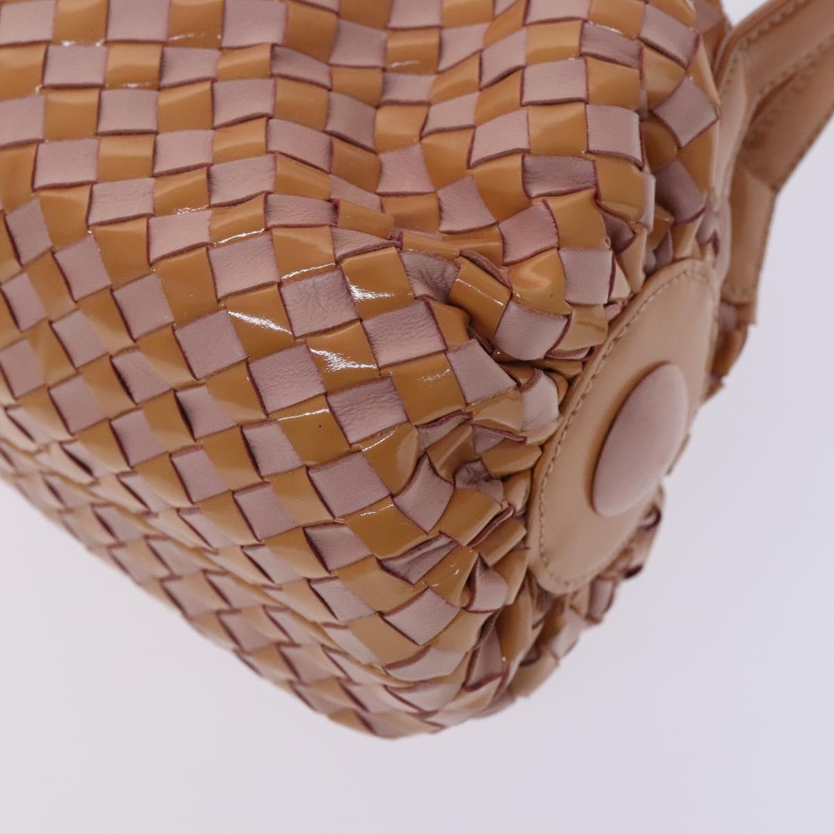 BALLY Quilted Chain Shoulder Bag Leather 2Set Brown Beige Auth bs23601