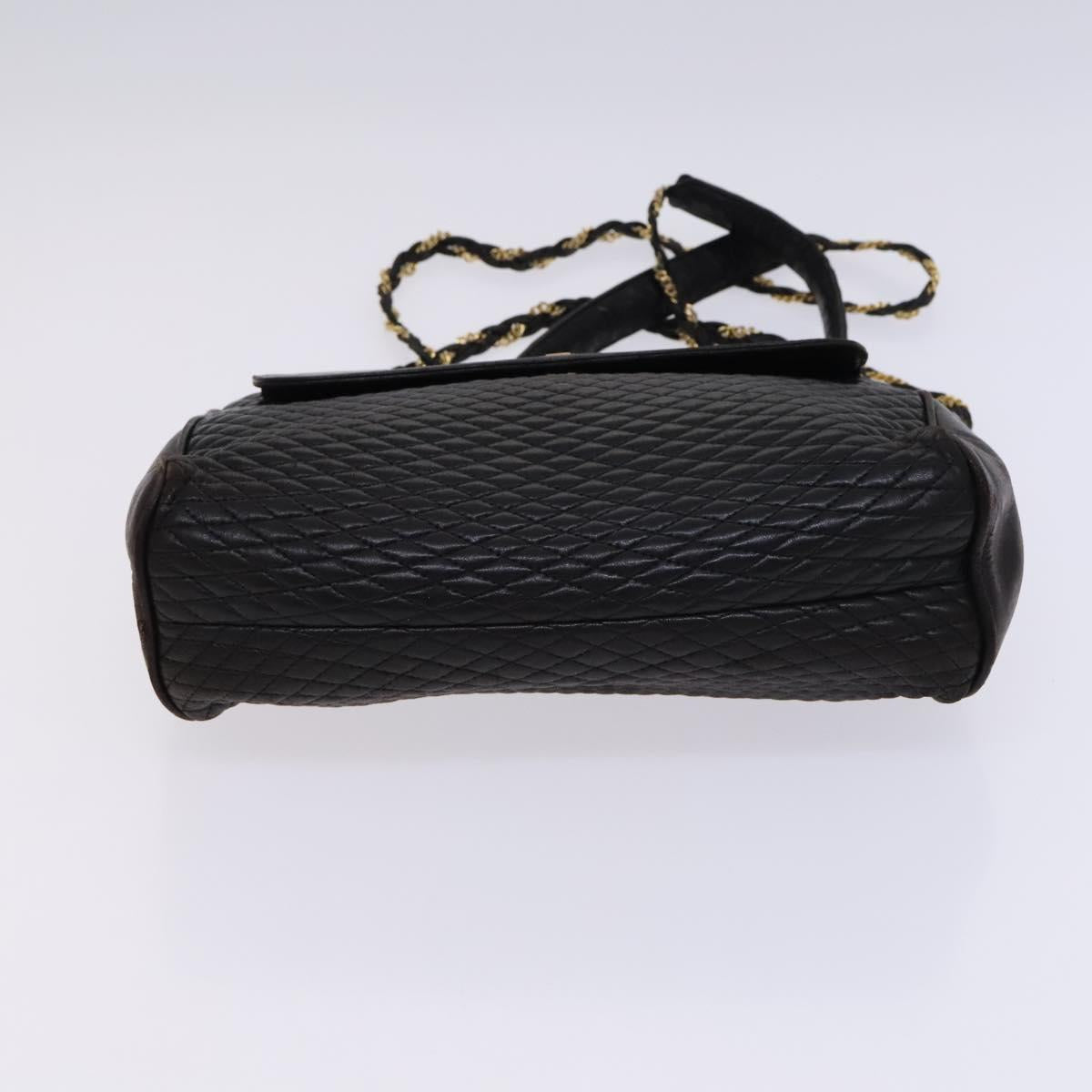 BALLY Quilted Chain Shoulder Bag Leather 2Set Brown Beige Auth bs23601