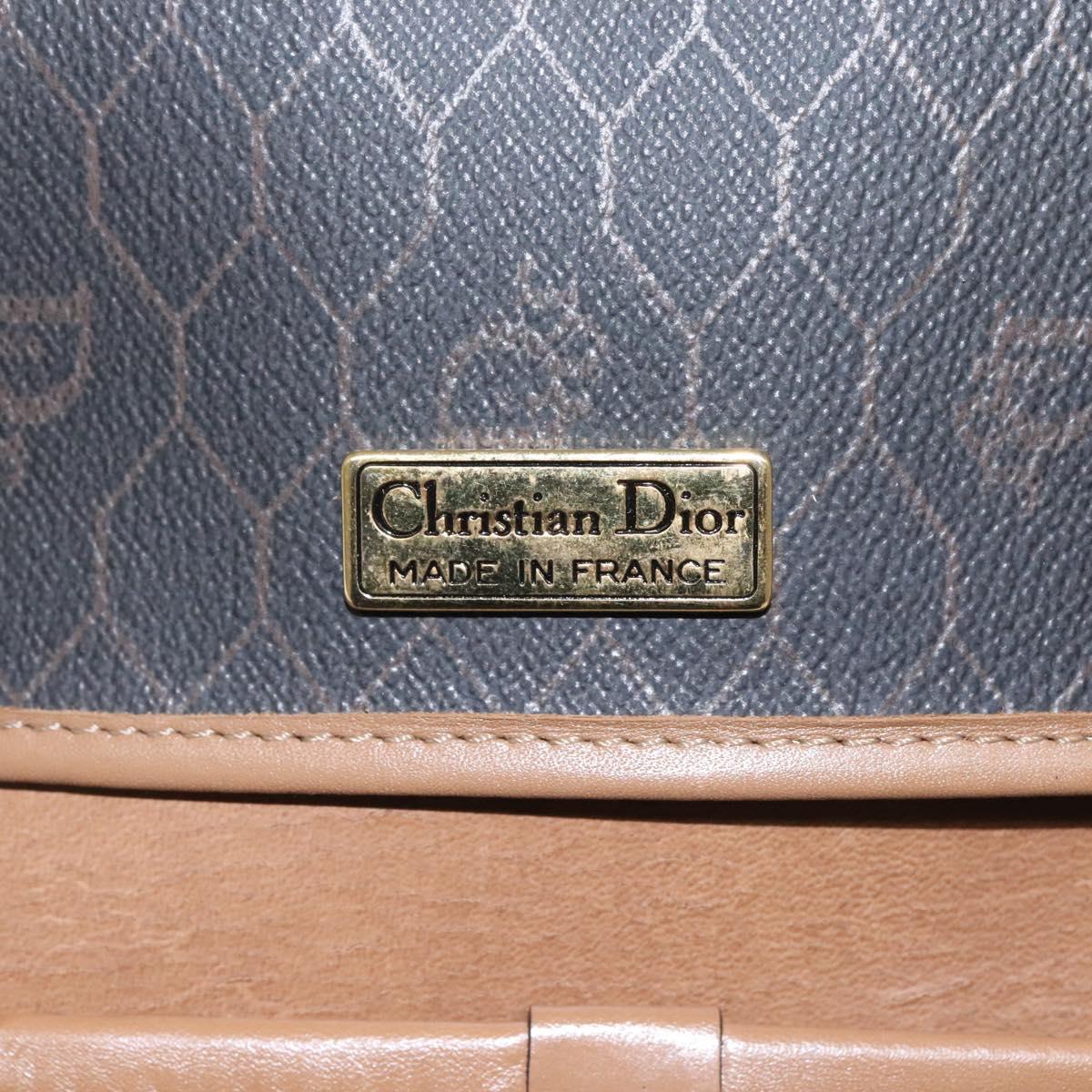 Christian Dior Honeycomb Canvas Shoulder Bag PVC Black Auth bs23609