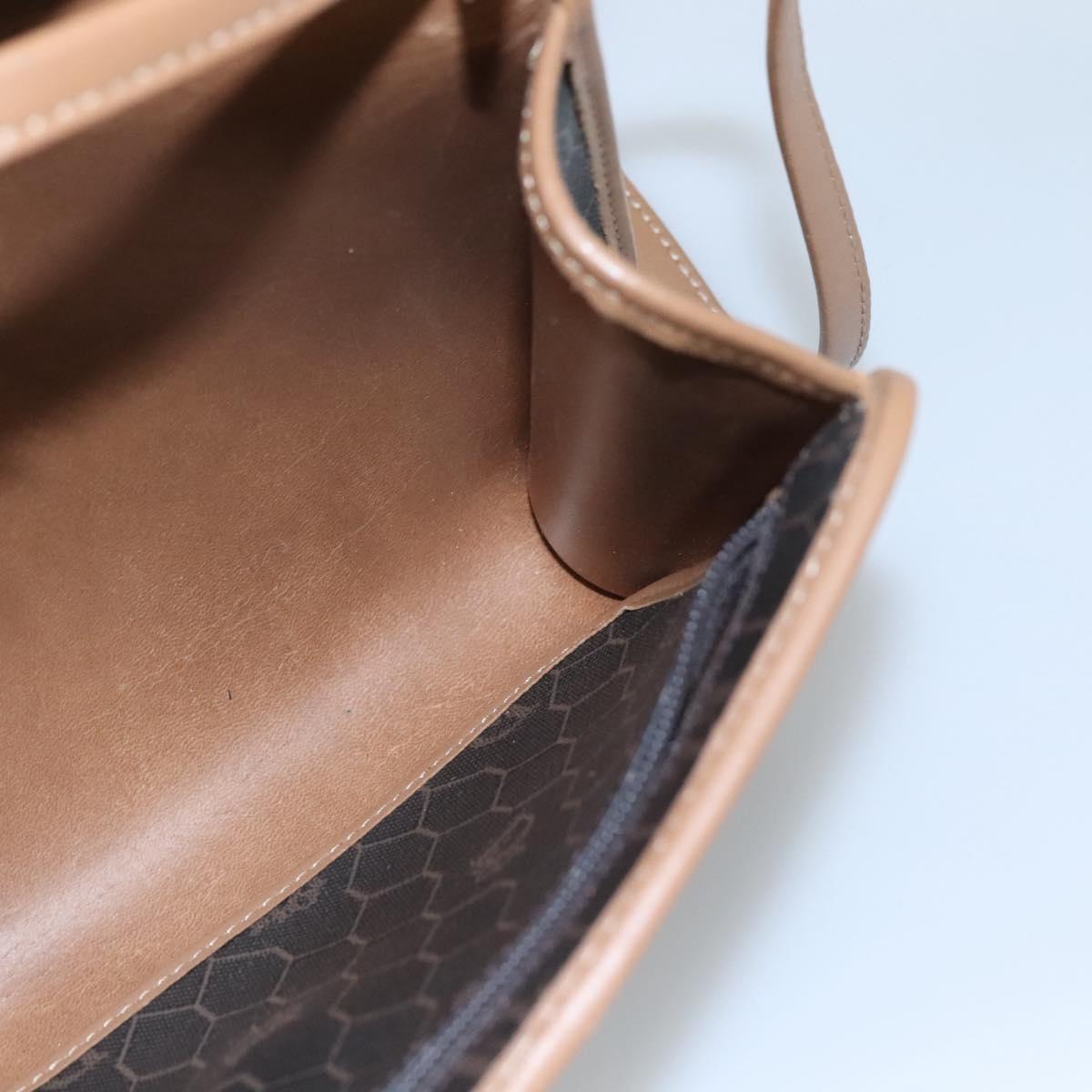 Christian Dior Honeycomb Canvas Shoulder Bag PVC Black Auth bs23609