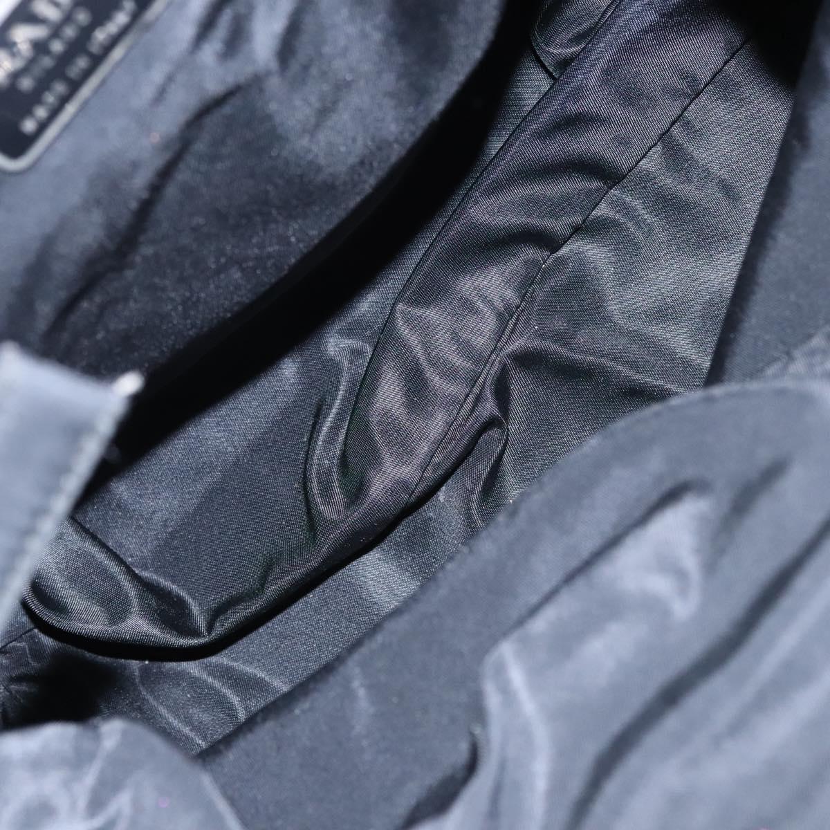 PRADA Hand Bag Nylon plastic Khaki Silver Auth bs23618