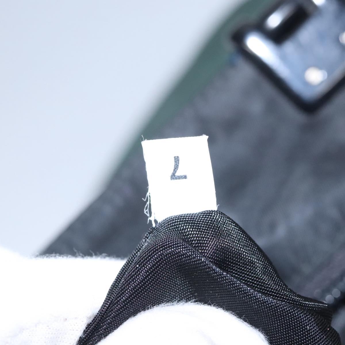 PRADA Hand Bag Nylon plastic Khaki Silver Auth bs23618