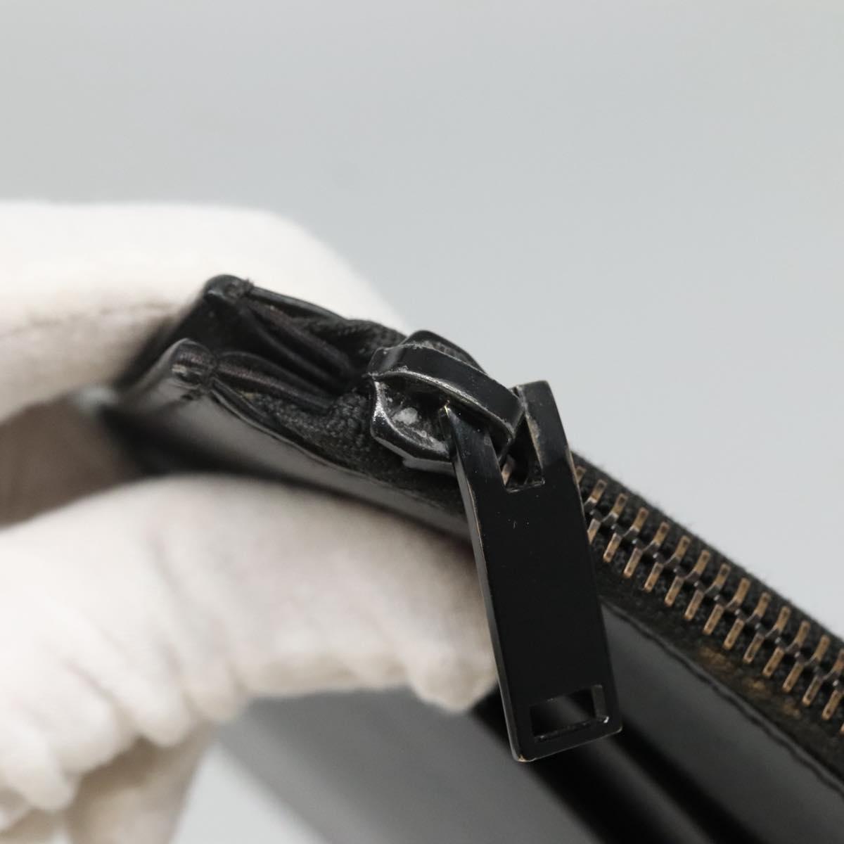 SAINT LAURENT Clutch Bag Leather Black Auth bs23631