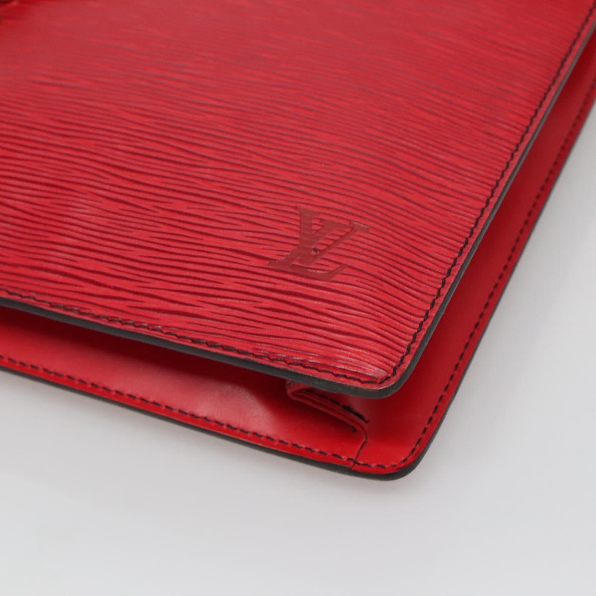 LOUIS VUITTON Epi Porte Documents Bandouliere Briefcase Red LV Auth bs23657