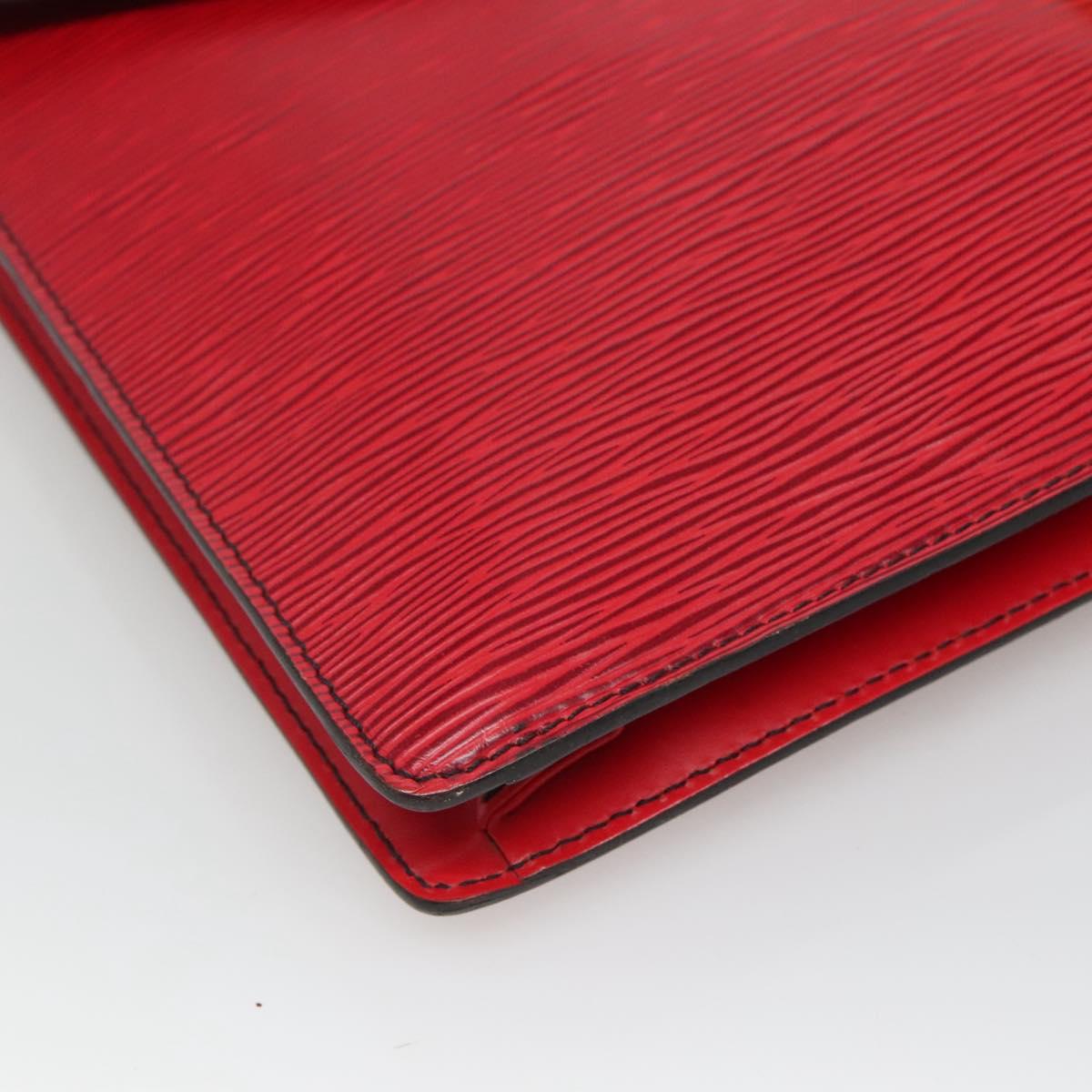 LOUIS VUITTON Epi Porte Documents Bandouliere Briefcase Red LV Auth bs23657