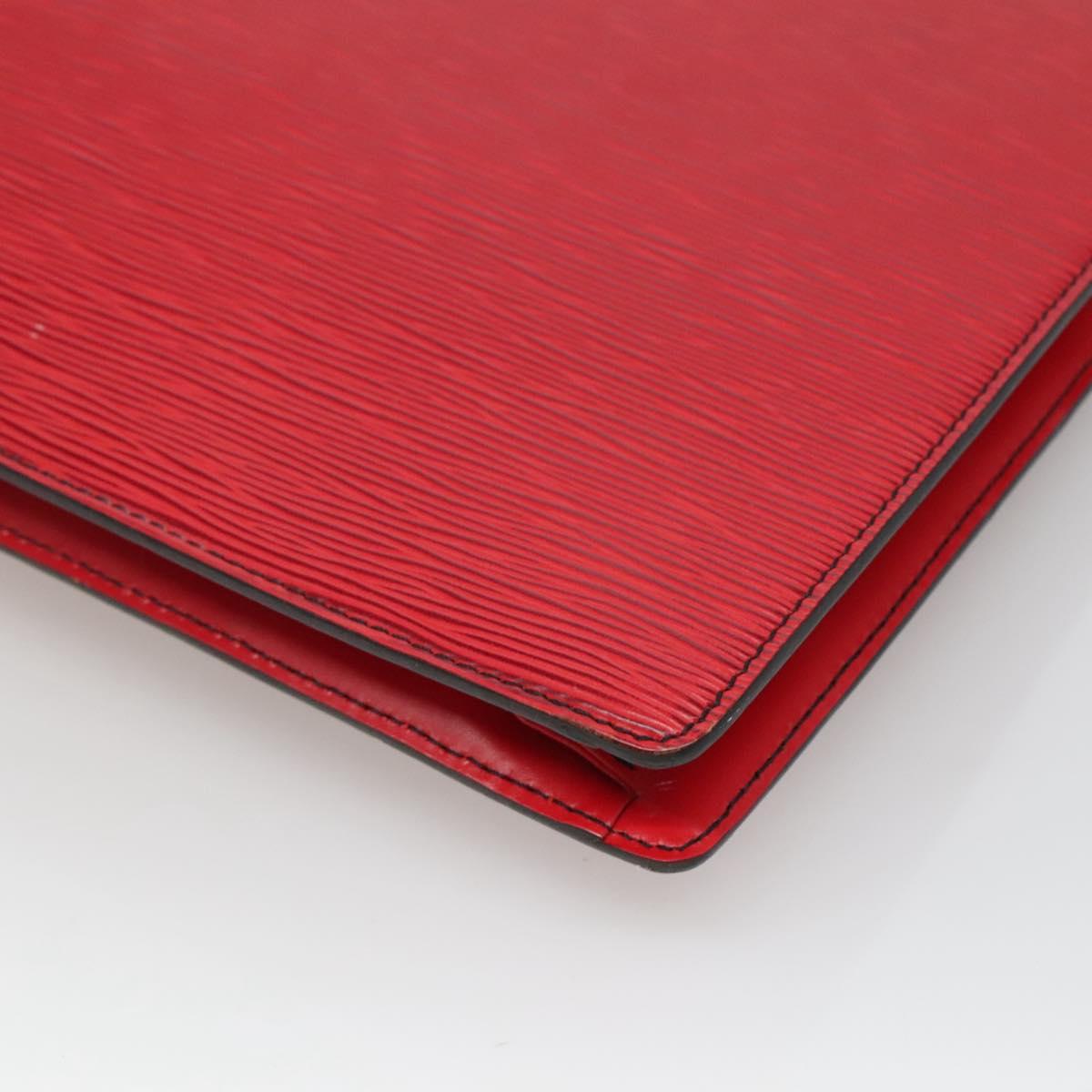 LOUIS VUITTON Epi Porte Documents Bandouliere Briefcase Red LV Auth bs23657
