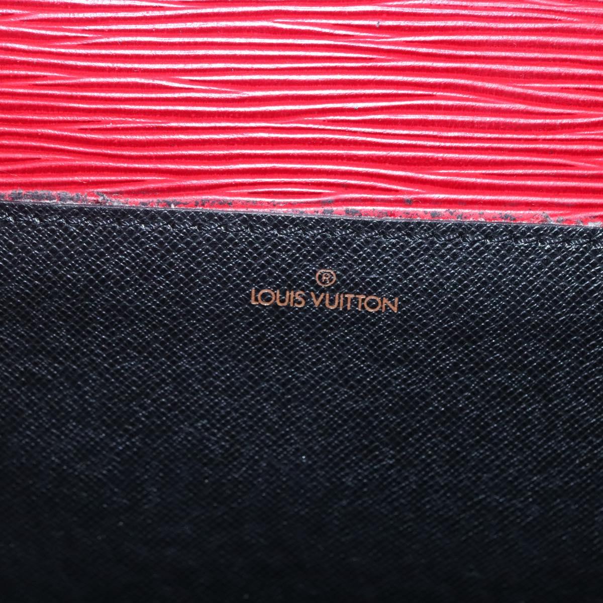 LOUIS VUITTON Epi Porte Documents Bandouliere Briefcase Red LV Auth bs23657