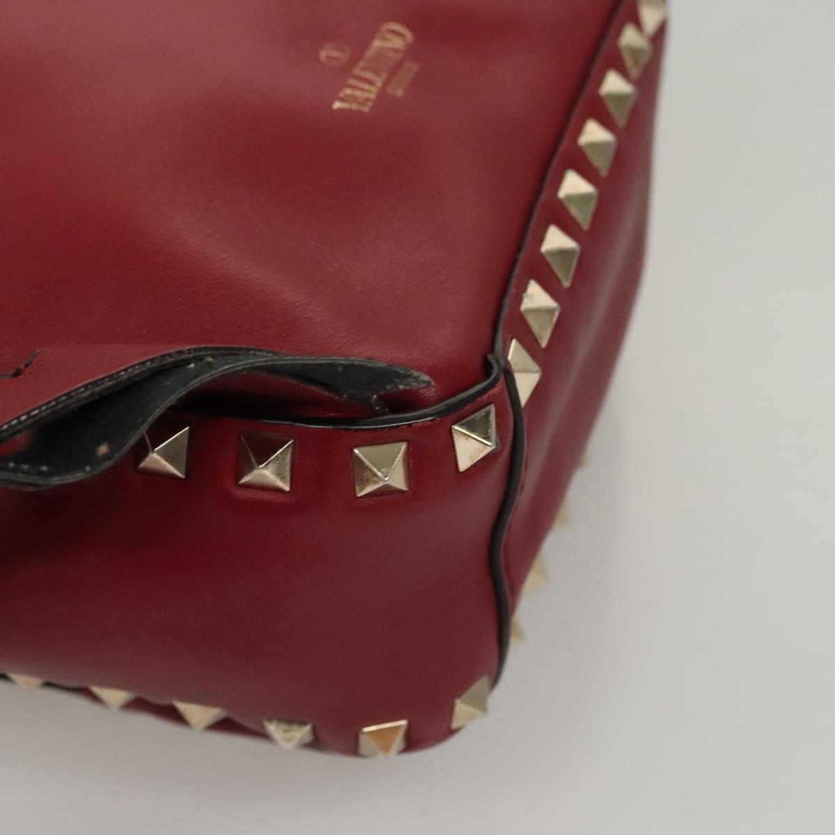 VALENTINO Backpack Leather Red Auth bs23660V