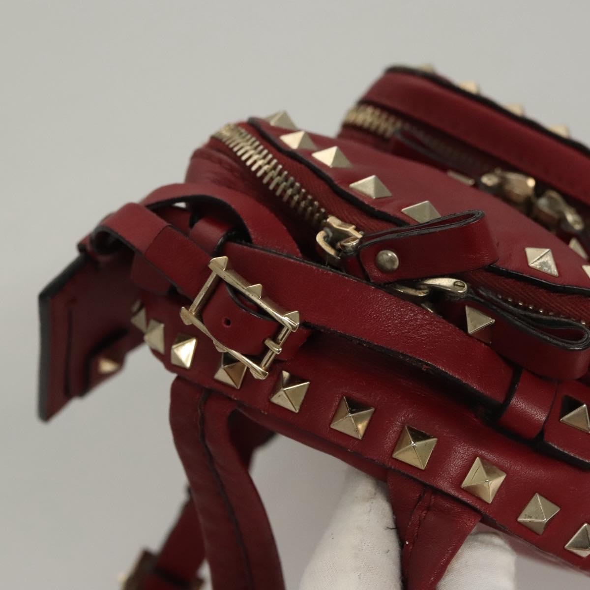 VALENTINO Backpack Leather Red Auth bs23660V