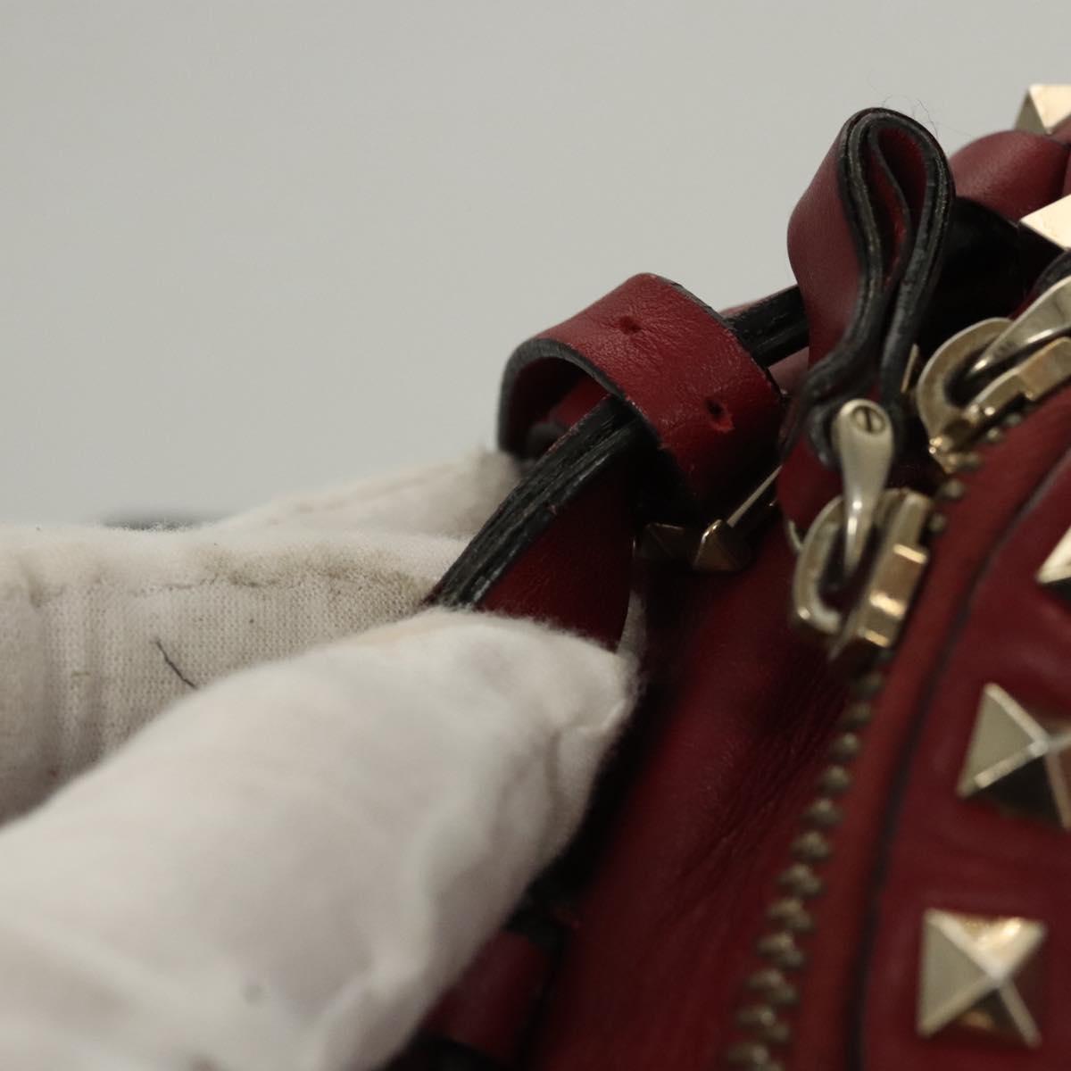 VALENTINO Backpack Leather Red Auth bs23660V