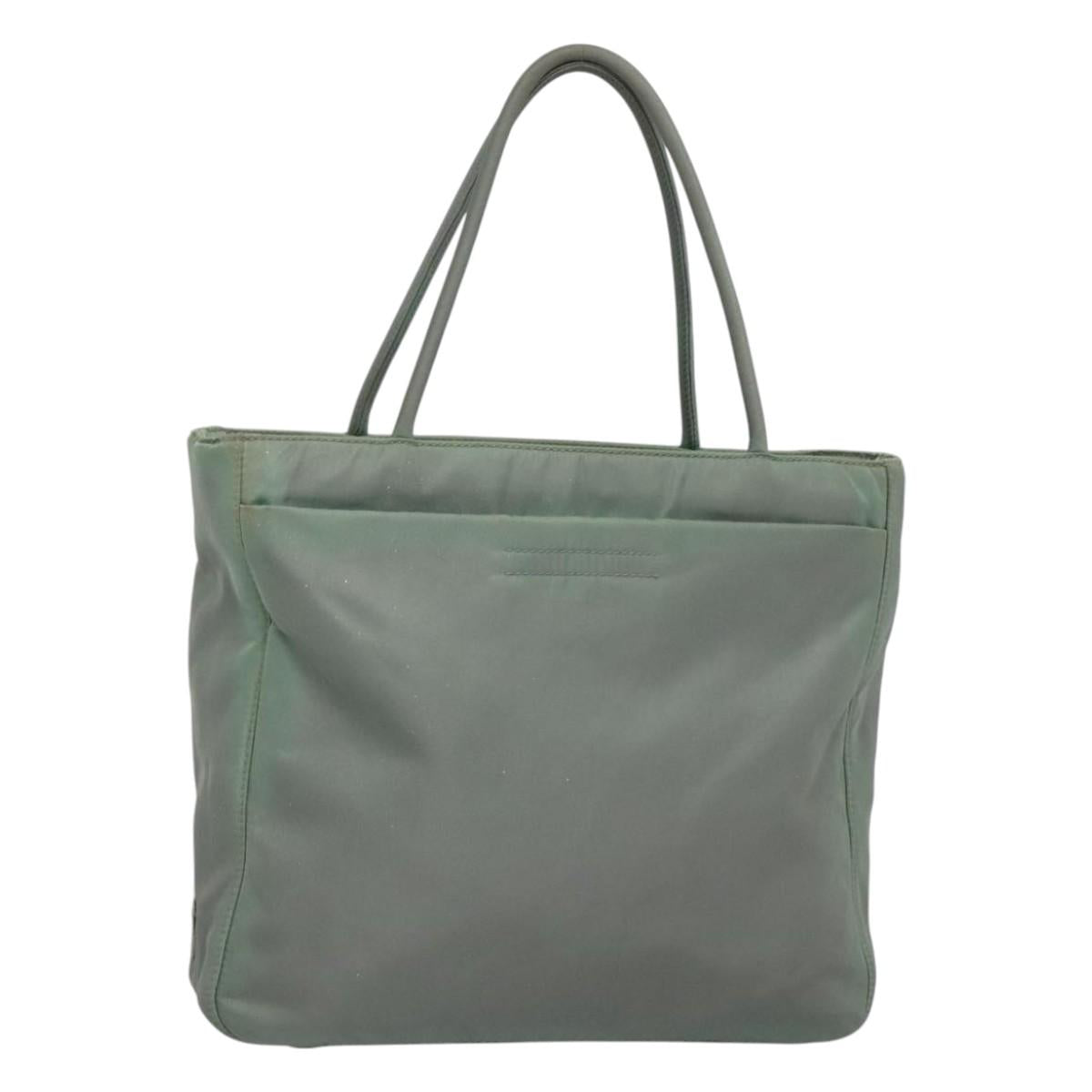 PRADA Hand Bag Nylon Green Auth bs23688