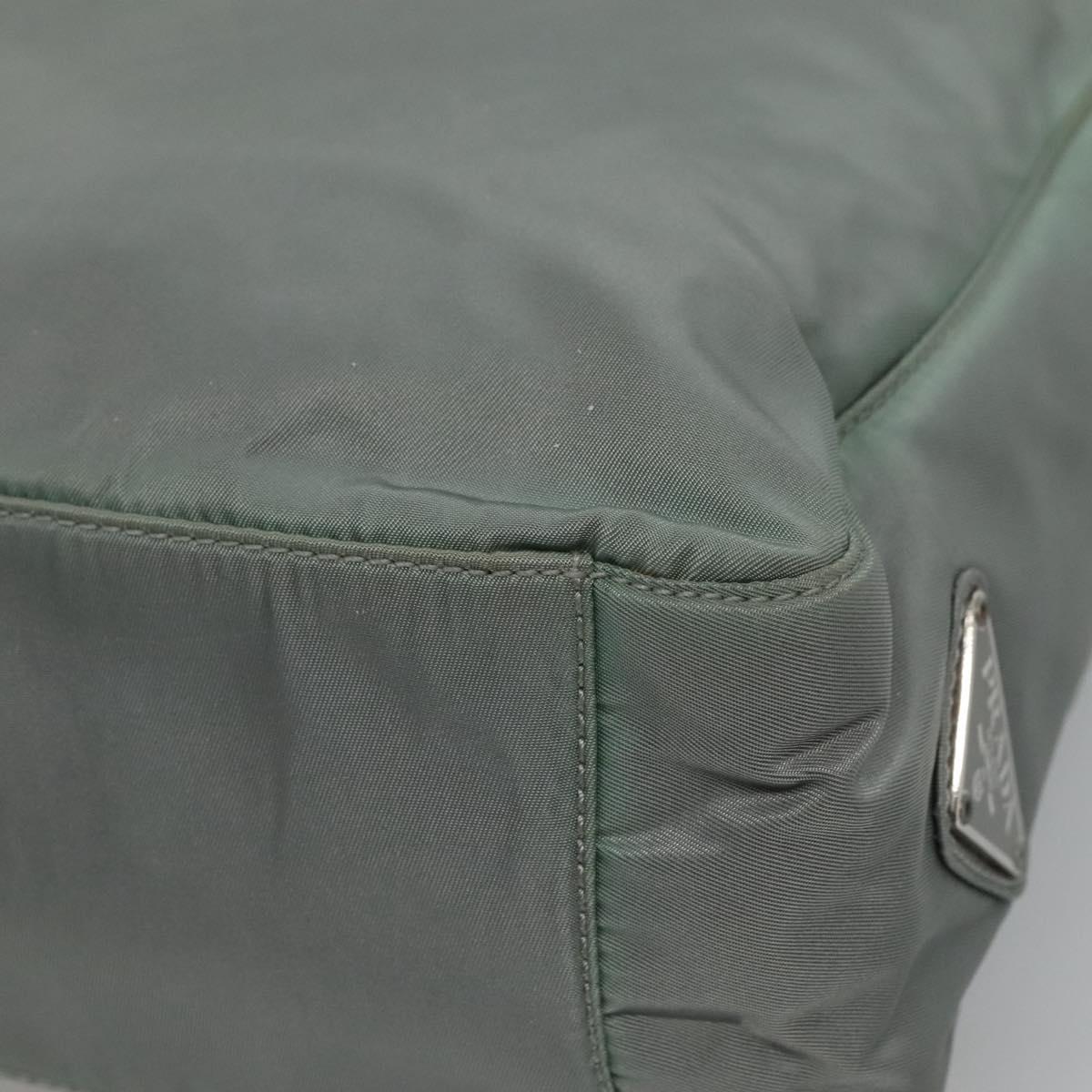 PRADA Hand Bag Nylon Green Auth bs23688