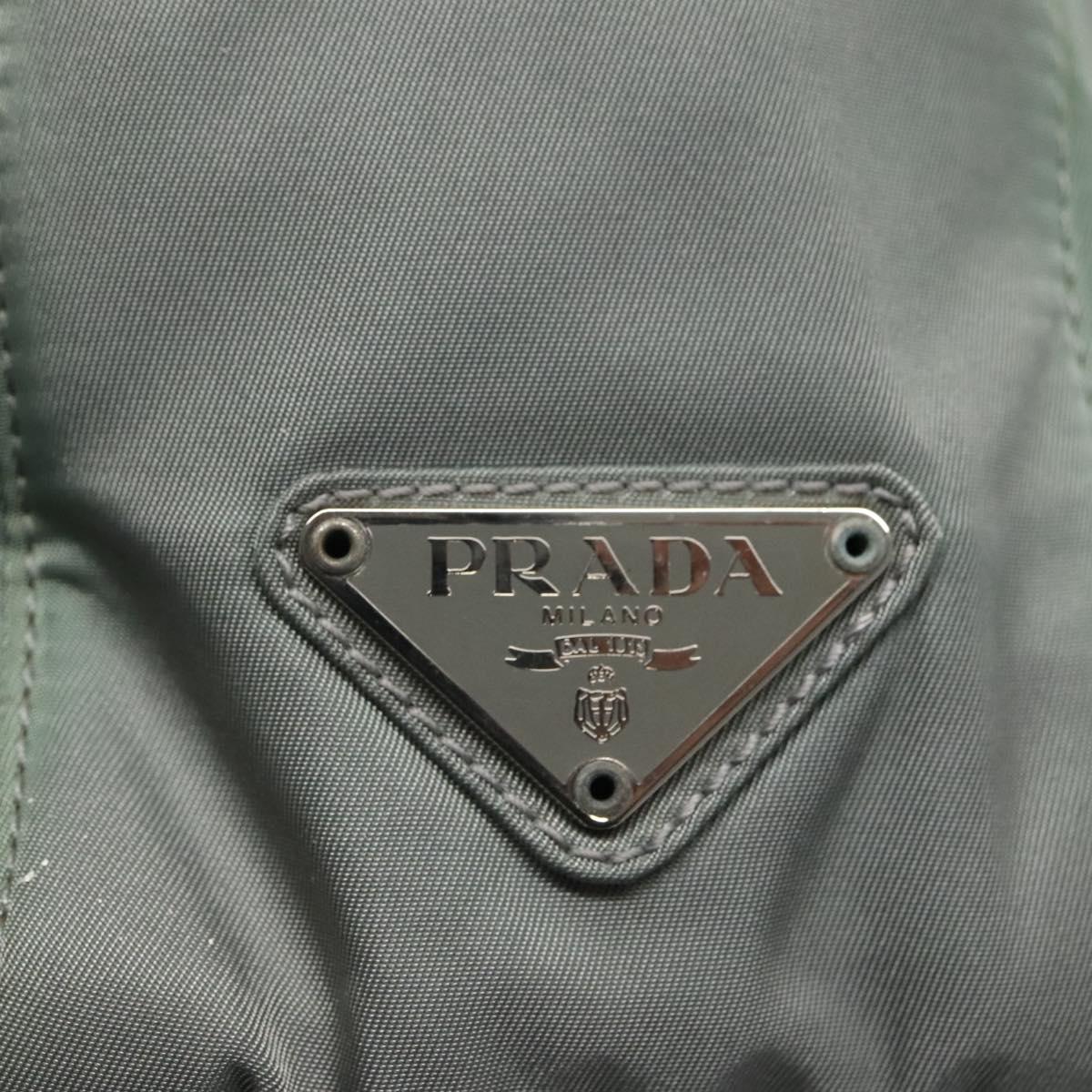 PRADA Hand Bag Nylon Green Auth bs23688