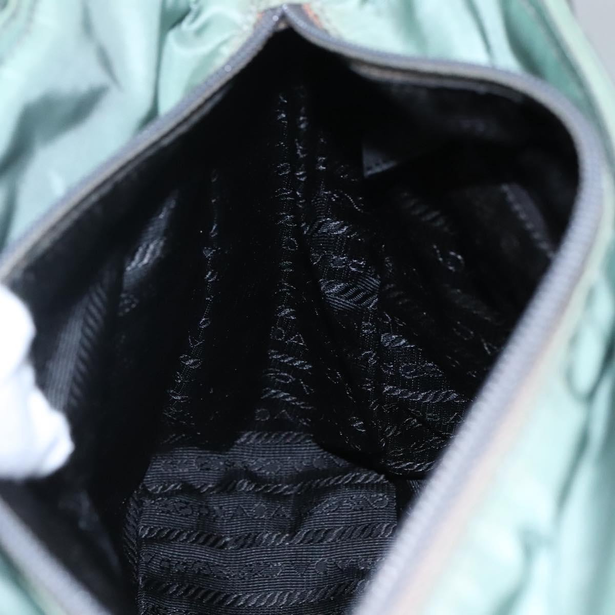 PRADA Hand Bag Nylon Green Auth bs23688
