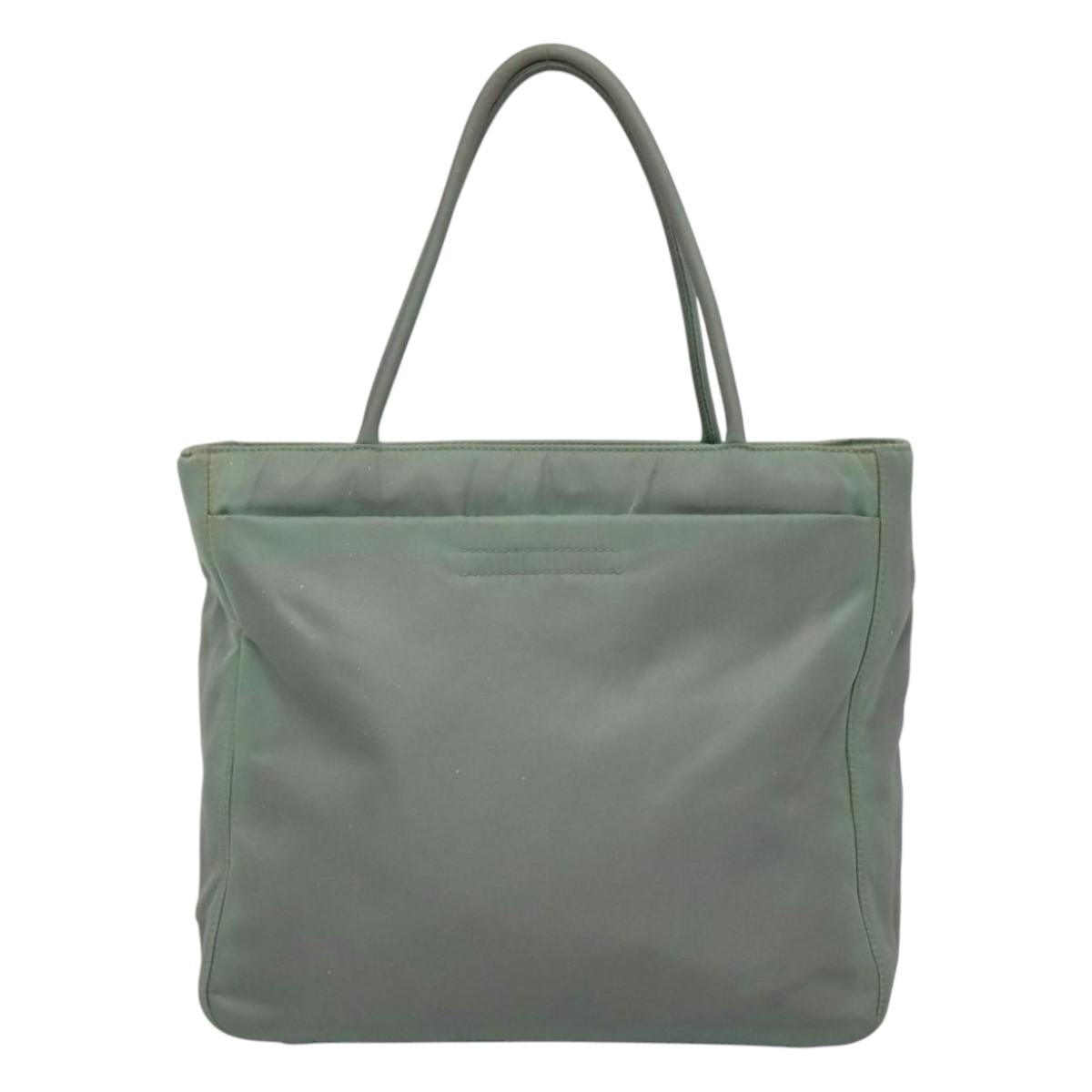 PRADA Hand Bag Nylon Green Auth bs23688