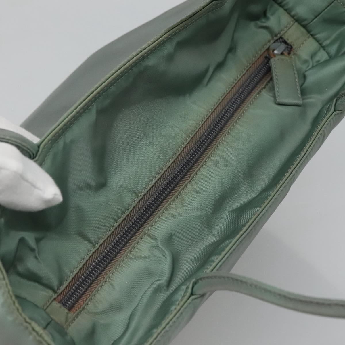 PRADA Hand Bag Nylon Green Auth bs23688