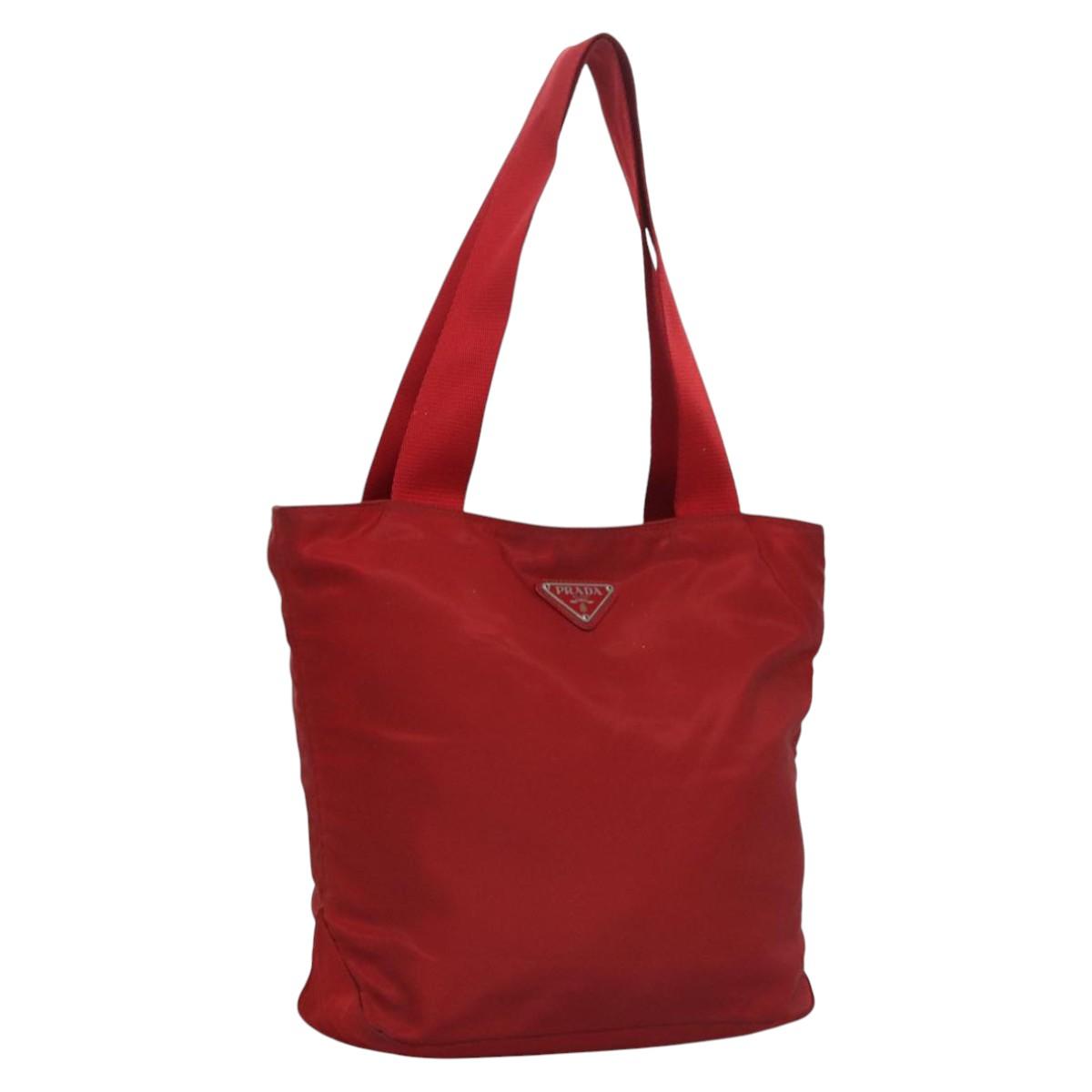 PRADA Tote Bag Nylon Red Auth bs23689