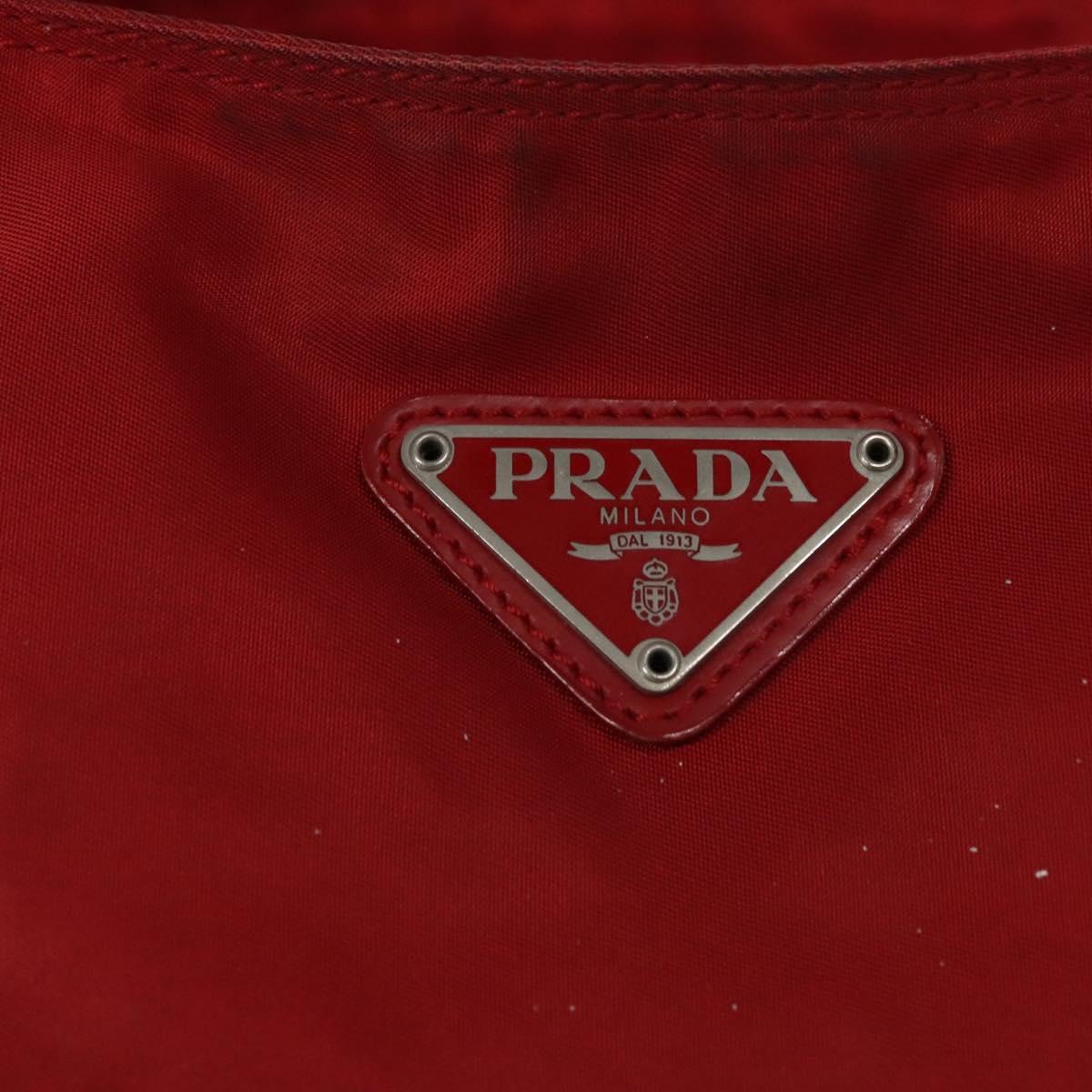 PRADA Tote Bag Nylon Red Auth bs23689