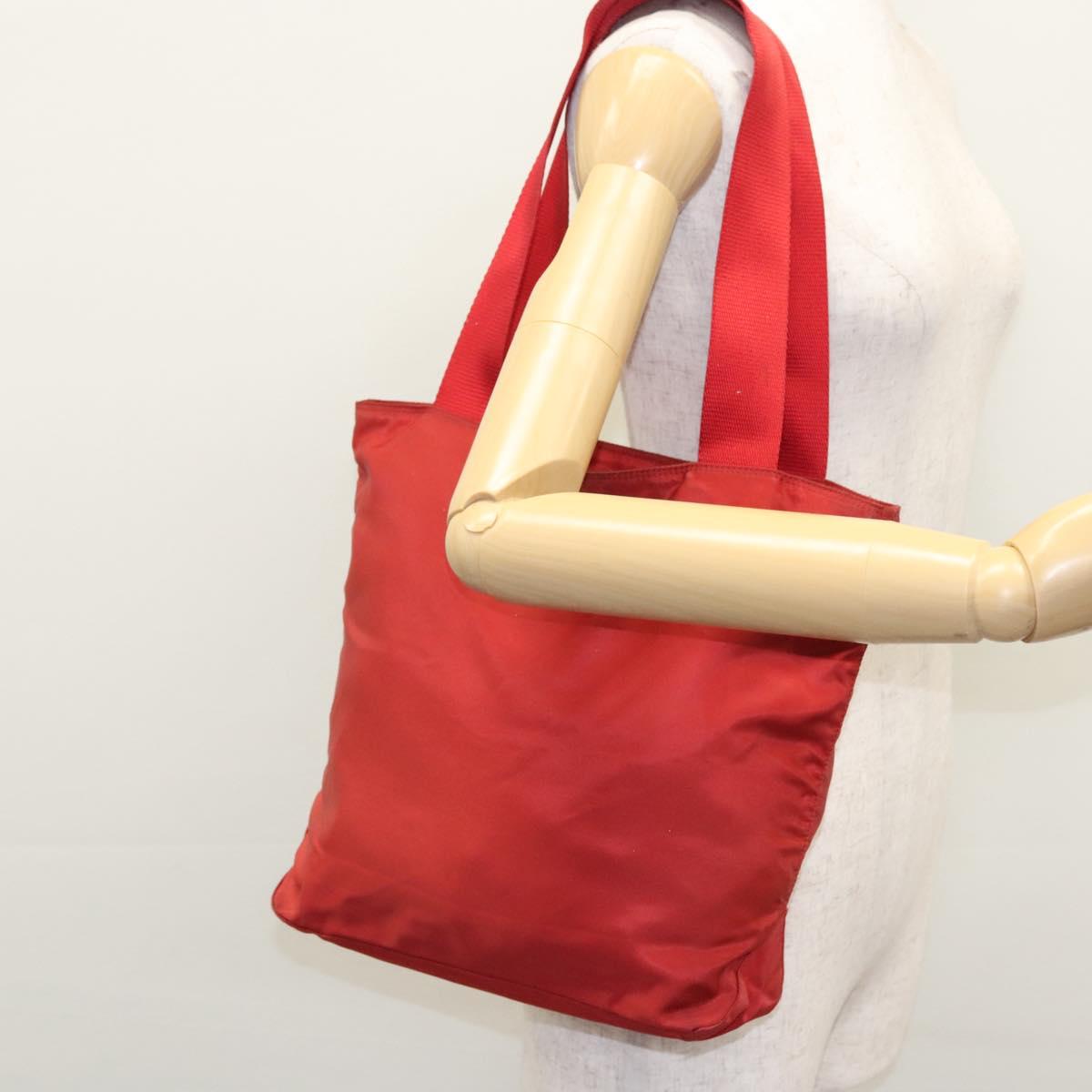 PRADA Tote Bag Nylon Red Auth bs23689