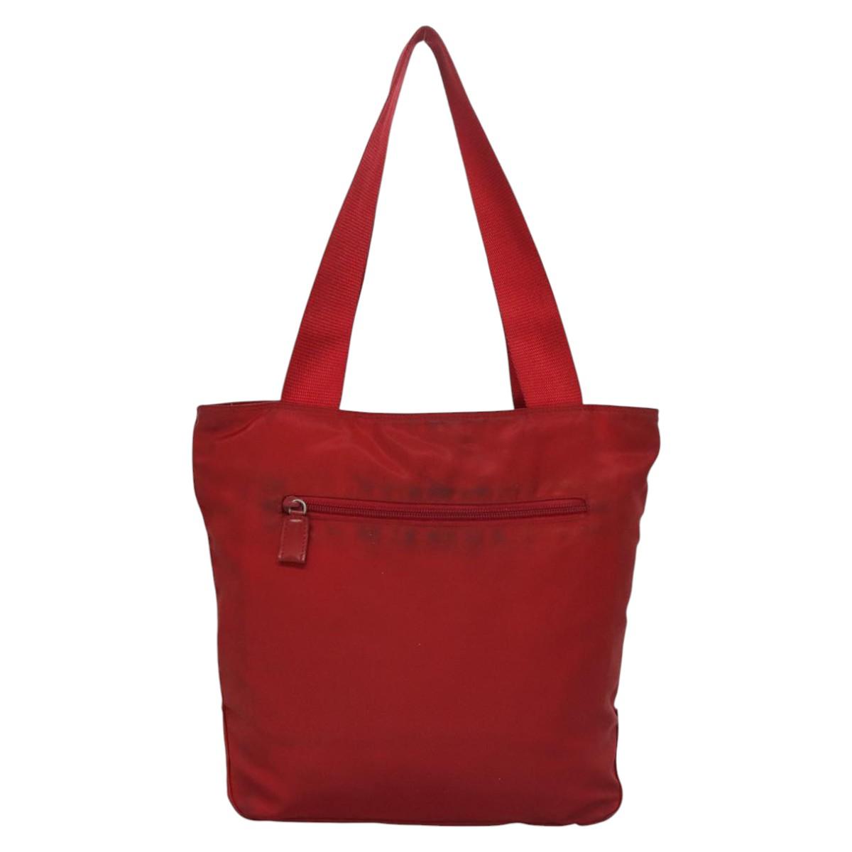 PRADA Tote Bag Nylon Red Auth bs23689