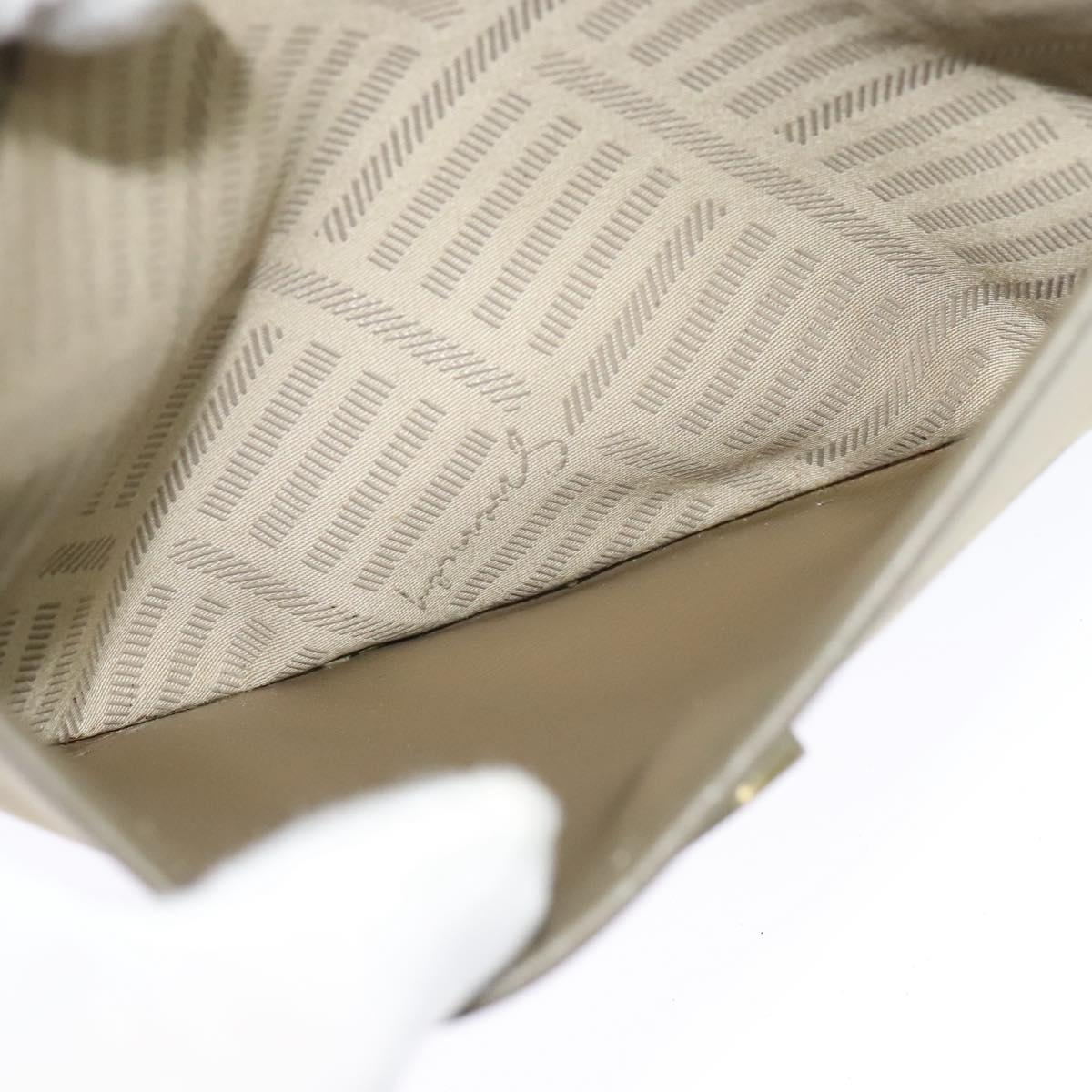 GIVENCHY Shoulder Bag Canvas Leather Beige Gold Auth bs23699