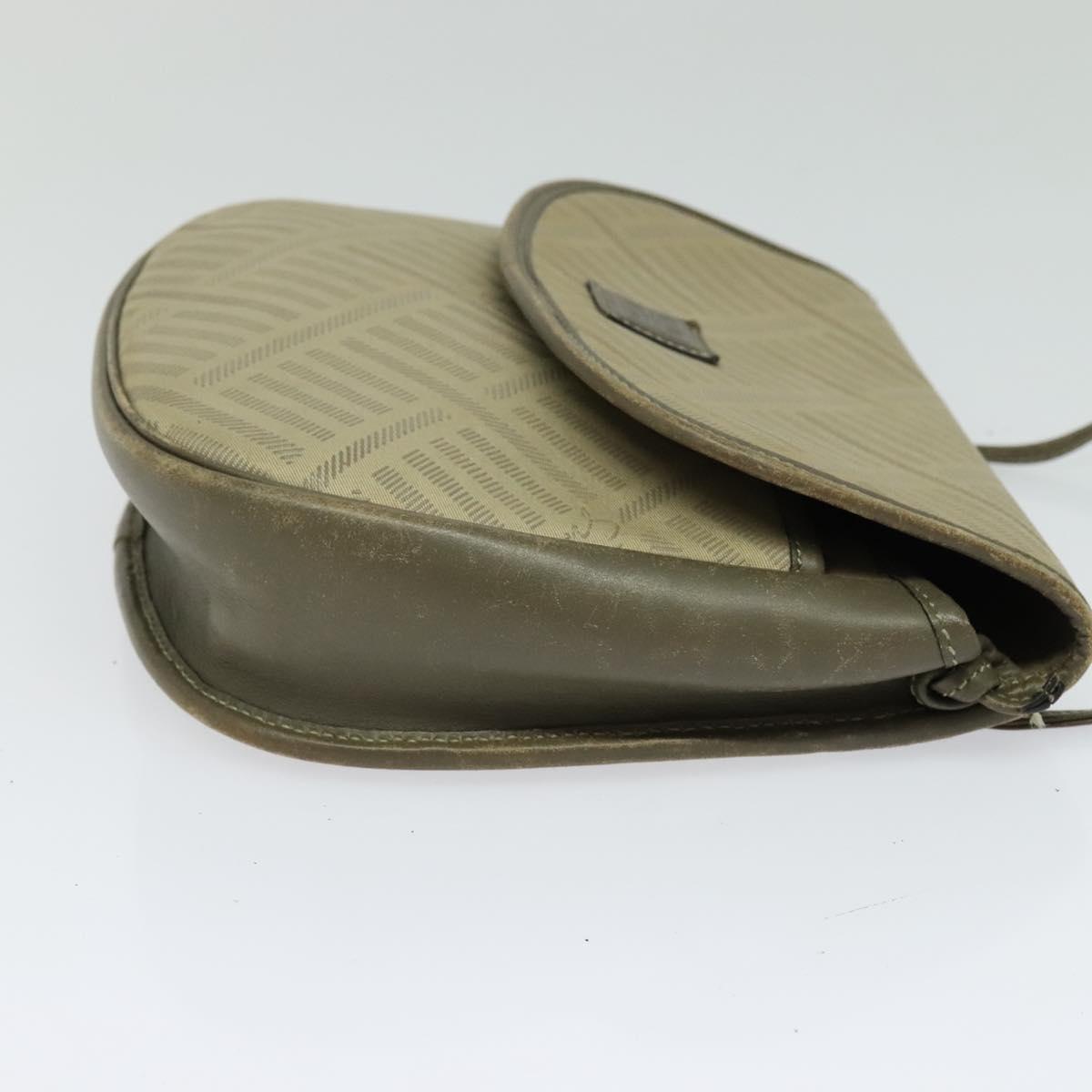 GIVENCHY Shoulder Bag Canvas Leather Beige Gold Auth bs23699