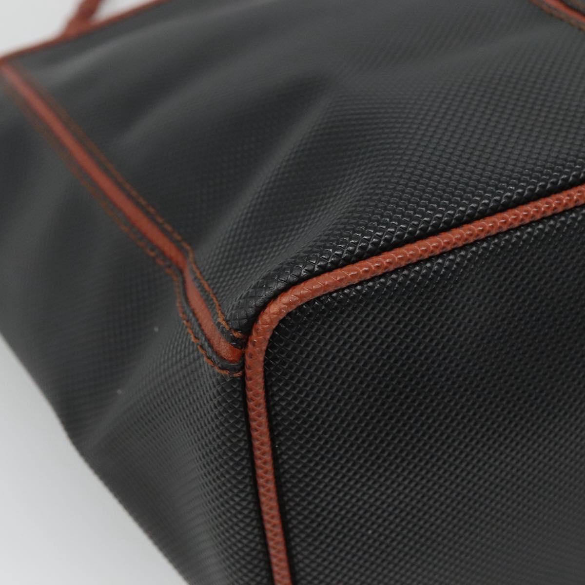 BOTTEGA VENETA Shoulder Bag PVC Leather Black Brown gold Auth bs23702