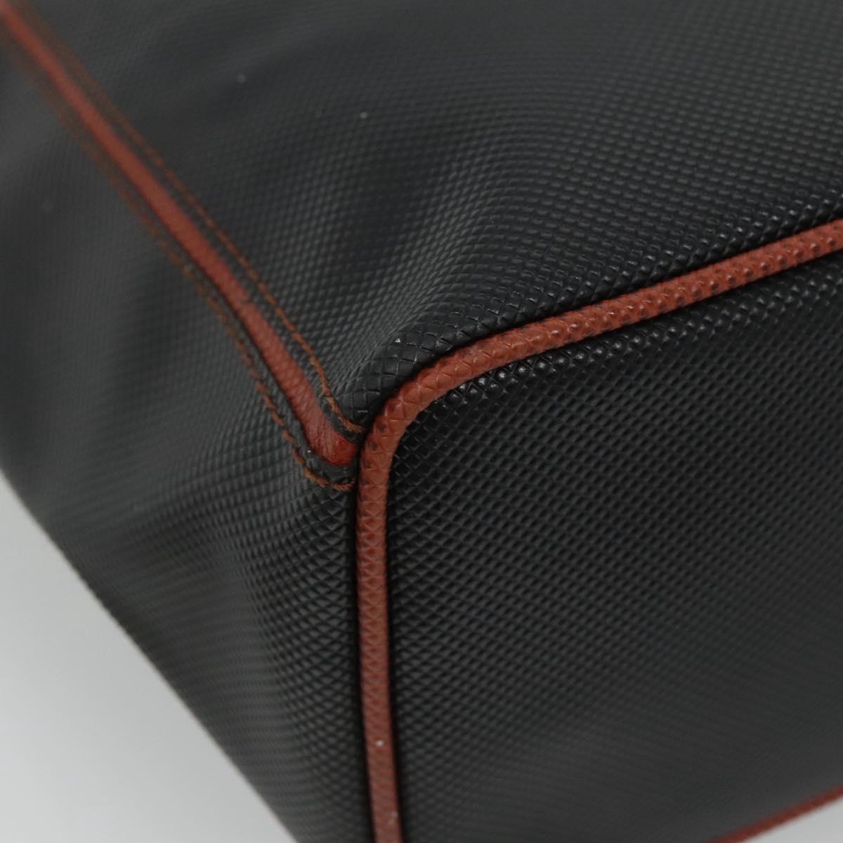 BOTTEGA VENETA Shoulder Bag PVC Leather Black Brown gold Auth bs23702