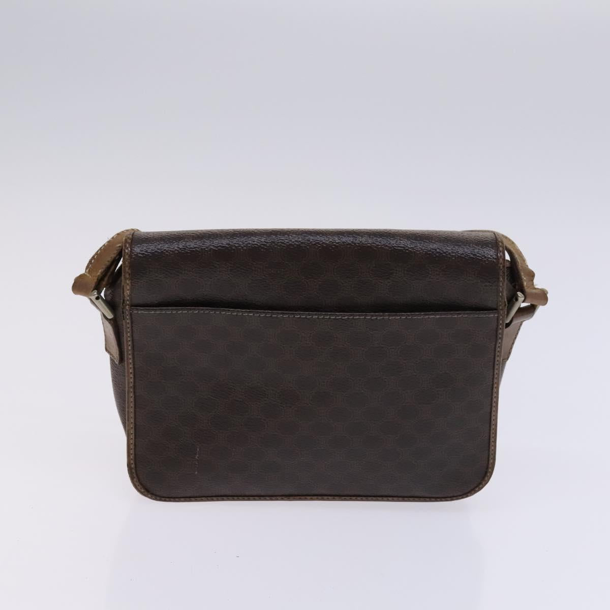 CELINE Macadam Canvas Shoulder Bag PVC Leather 2Set Brown Auth bs23708