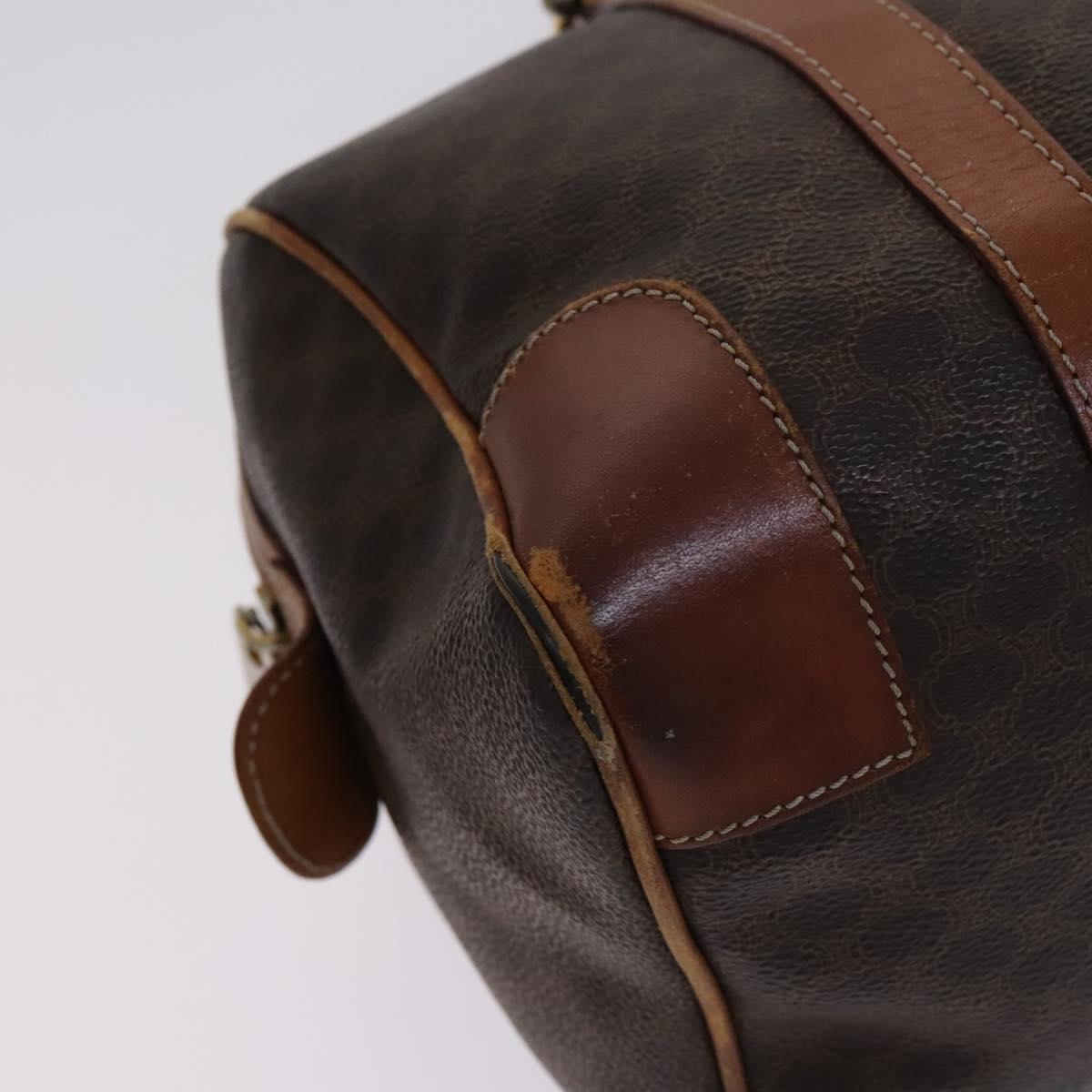 CELINE Macadam Canvas Shoulder Bag PVC Leather 2Set Brown Auth bs23708