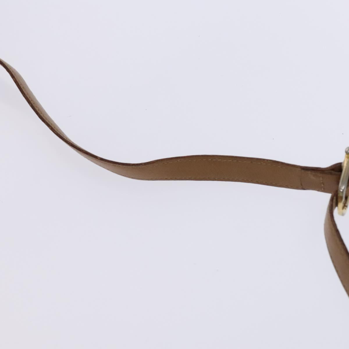 CELINE Macadam Canvas Shoulder Bag Leather 2Set Beige Black Auth bs23709