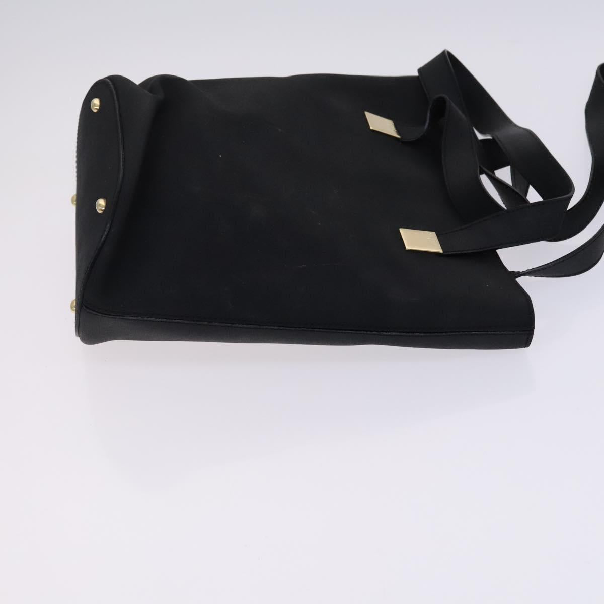 CELINE Macadam Canvas Shoulder Bag Leather 2Set Beige Black Auth bs23709