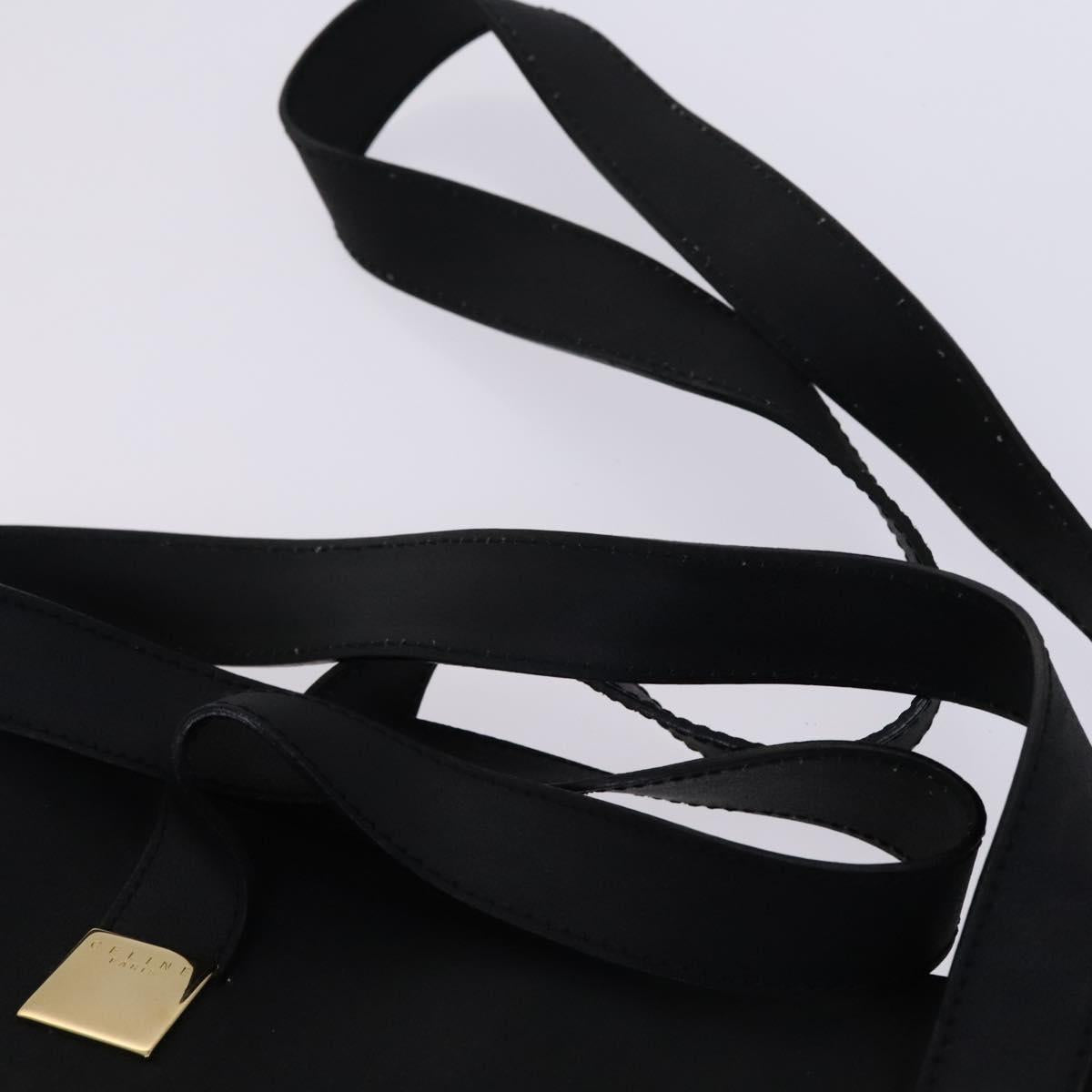 CELINE Macadam Canvas Shoulder Bag Leather 2Set Beige Black Auth bs23709