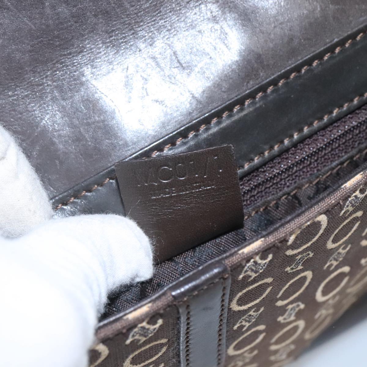 CELINE C Macadam Canvas Shoulder Bag Brown Gold Auth bs23720
