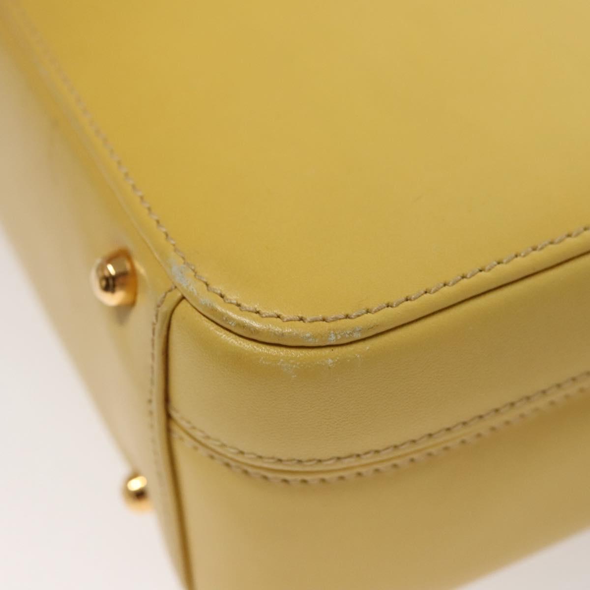 GUCCI Hand Bag Leather 2way Yellow Gold Auth bs23727