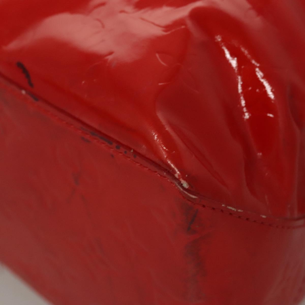 LOUIS VUITTON Monogram Vernis Reade MM Hand Bag Red Rouge M91086 LV Auth bs23730