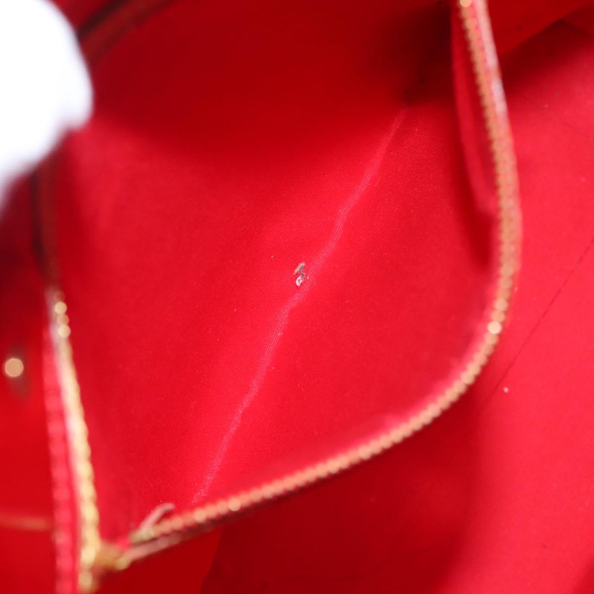 LOUIS VUITTON Monogram Vernis Reade MM Hand Bag Red Rouge M91086 LV Auth bs23730