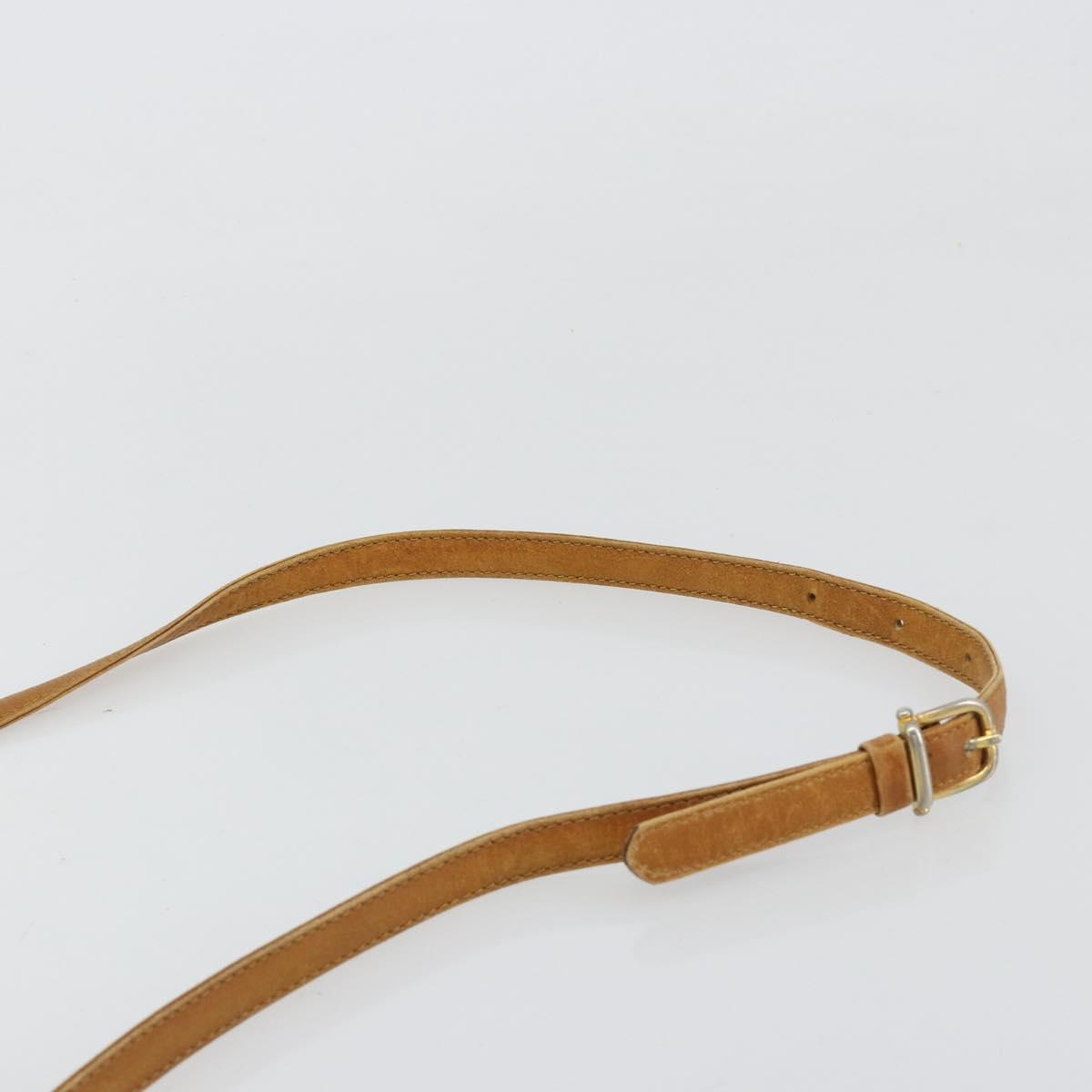 CELINE Shoulder Bag Leather Beige Auth bs23749