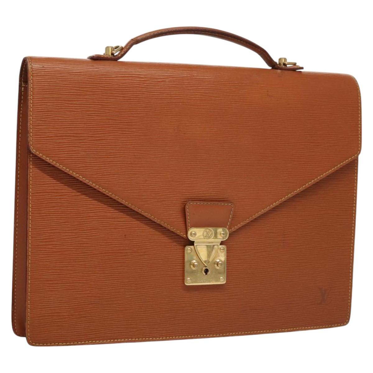 LOUIS VUITTON Epi Porte Documents Bandouliere Zipangu Gold M54468 Auth bs23752