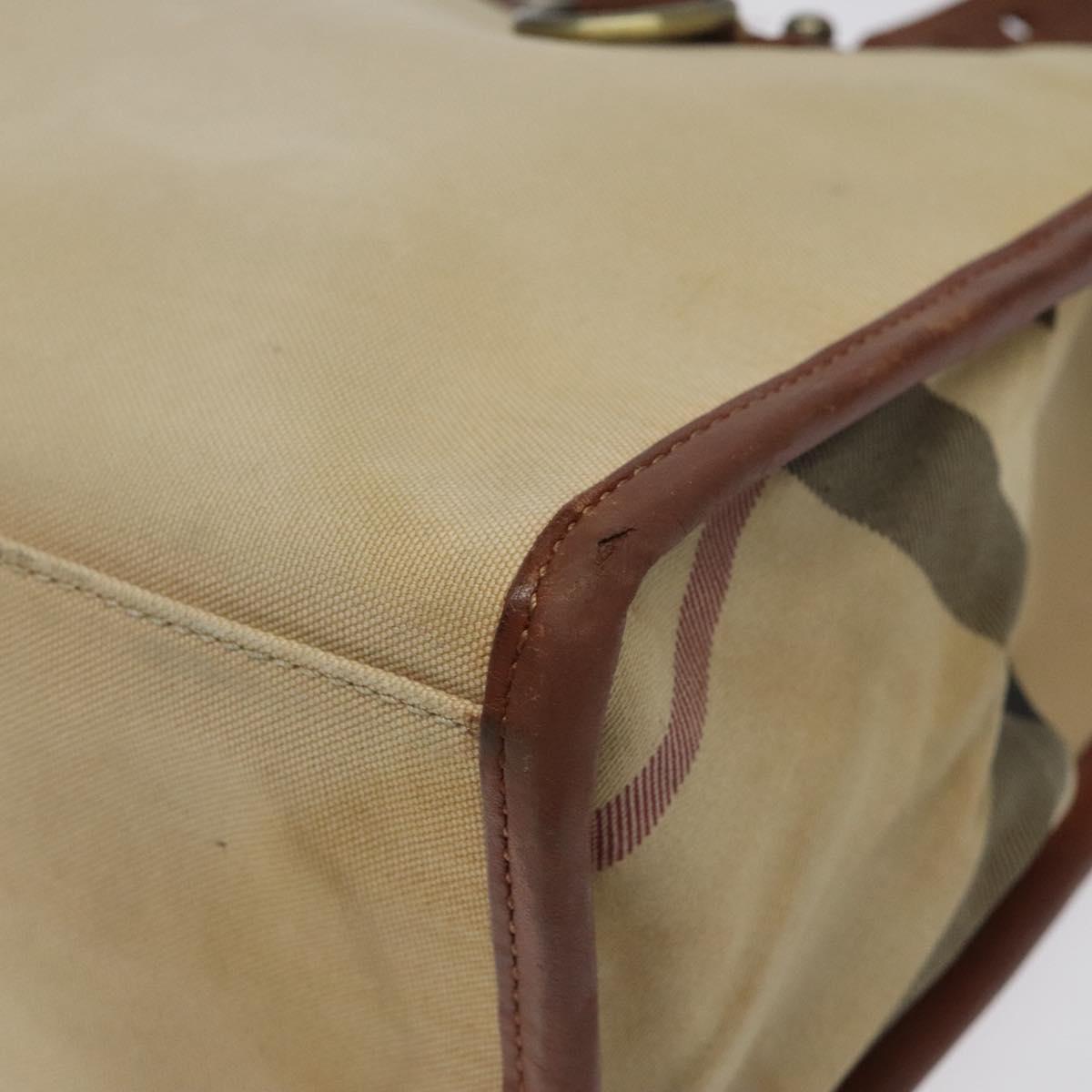 BURBERRY Tote Bag Canvas Beige Auth bs23757
