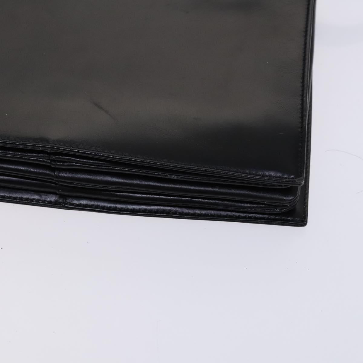 LOEWE Anagram Shoulder Bag Leather Black Auth bs23759