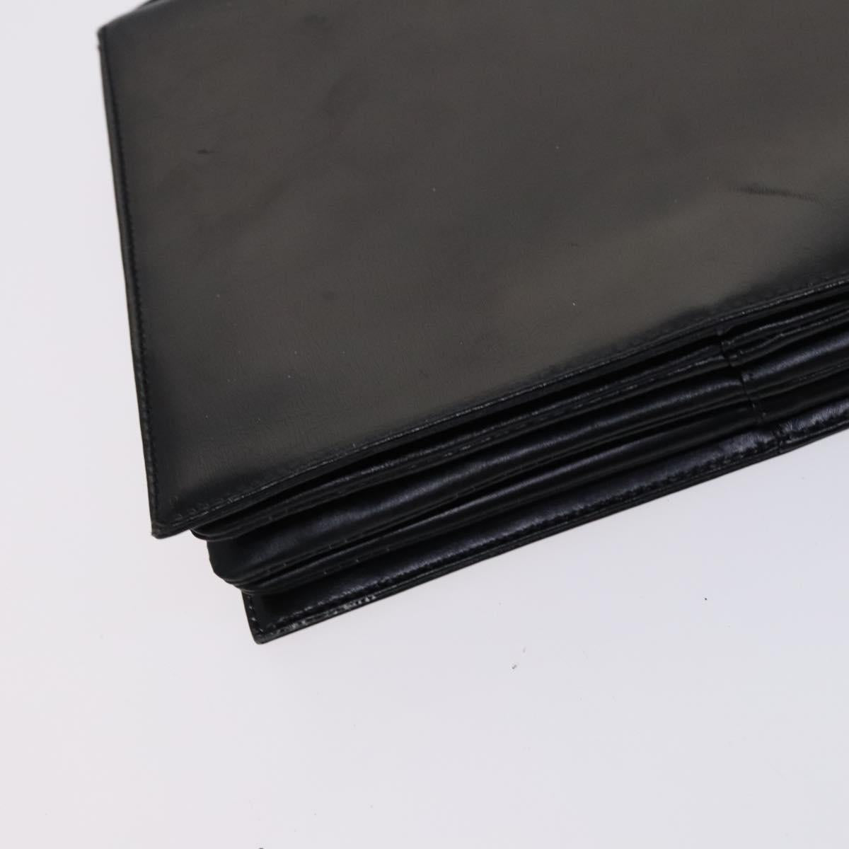 LOEWE Anagram Shoulder Bag Leather Black Auth bs23759