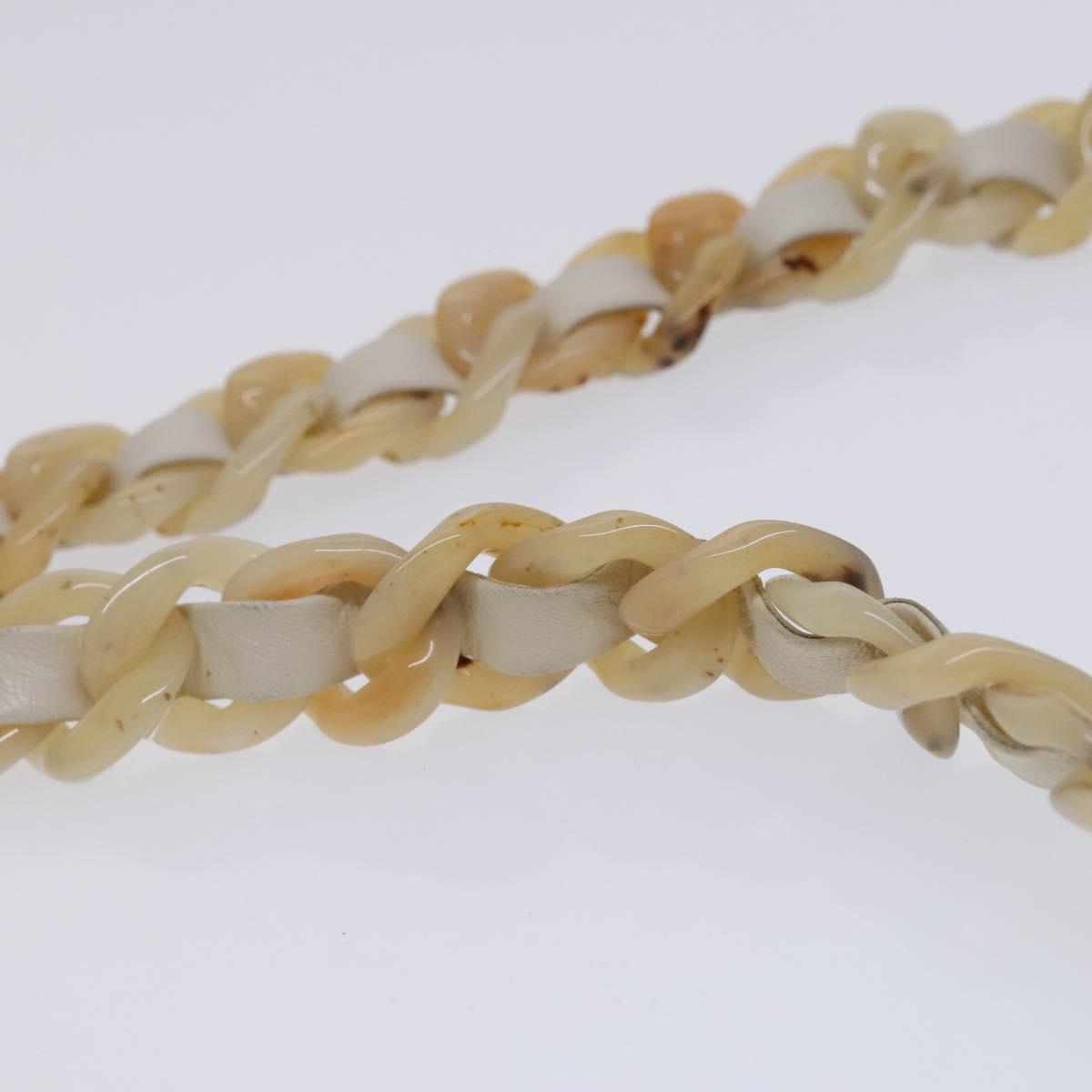 PRADA Shoulder Bag Leather White Auth bs23764